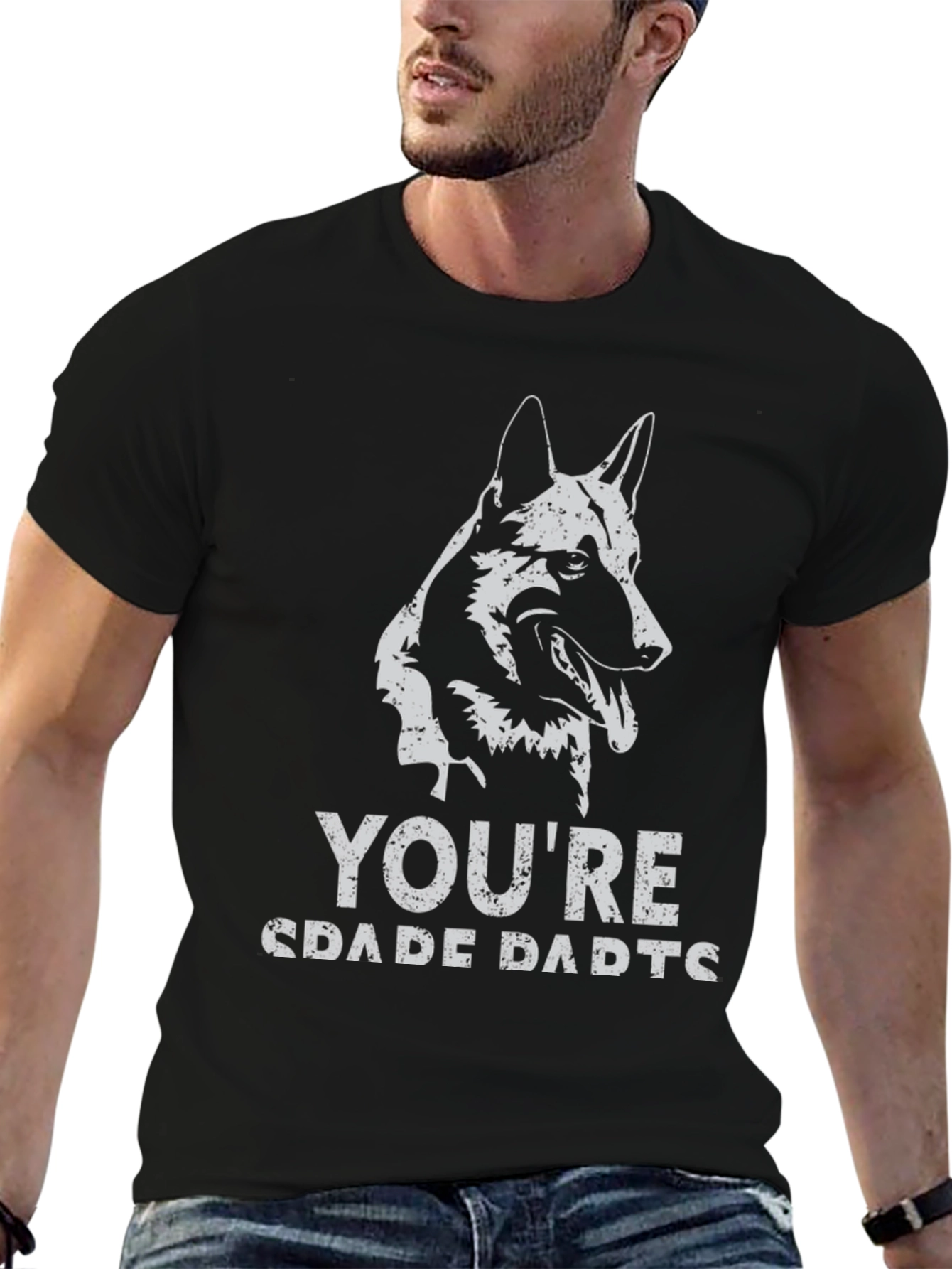 German Shepherd Dad Graphic Tee - Black