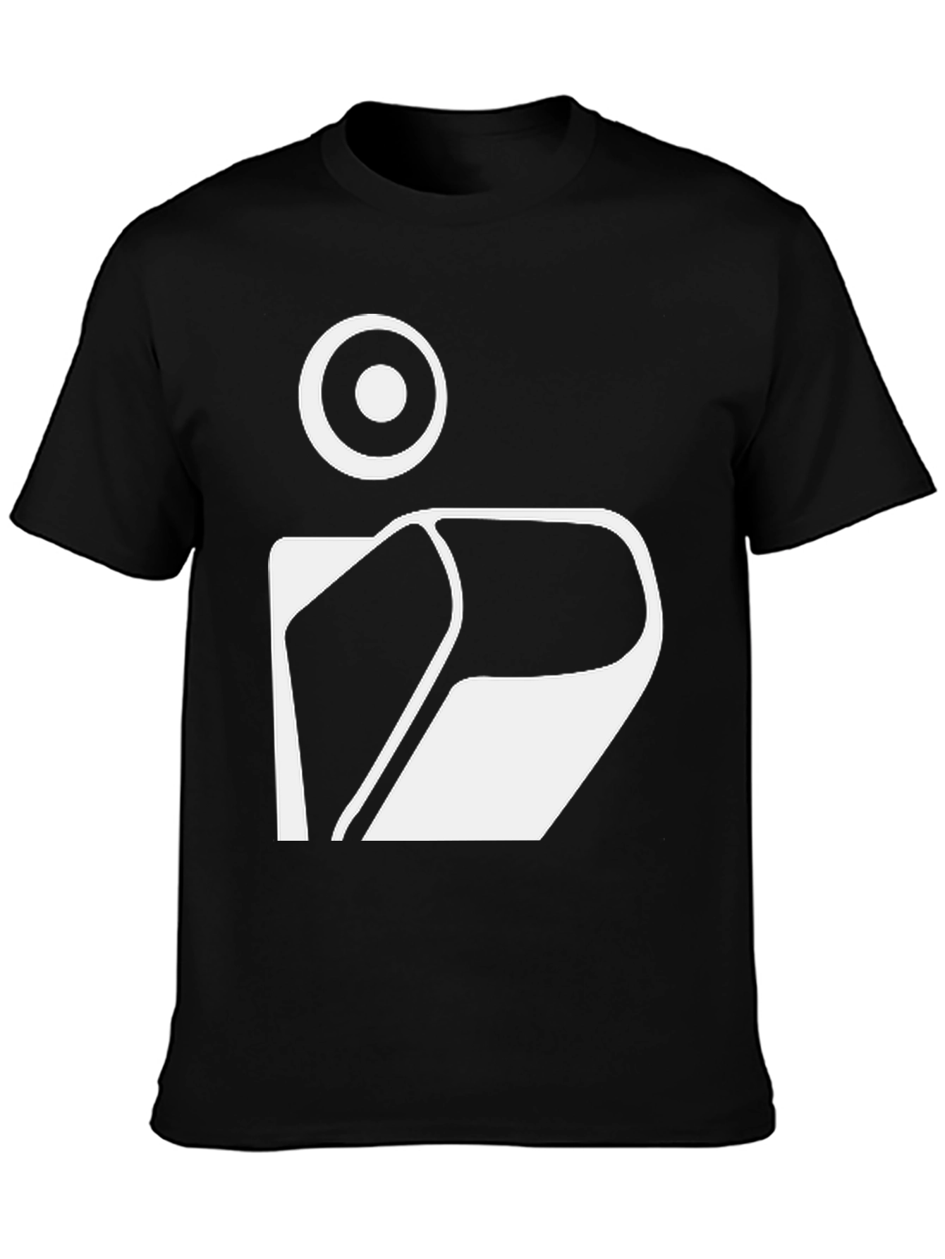 Modern Graphic Tee - Abstract White Print on Black