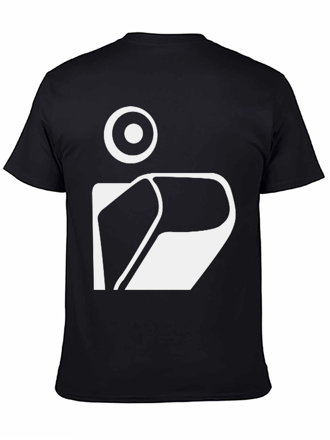 Modern Graphic Tee - Abstract White Print on Black
