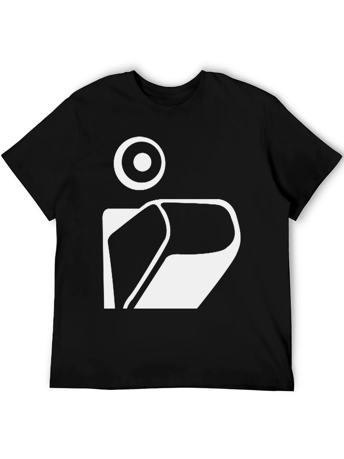 Modern Graphic Tee - Abstract White Print on Black