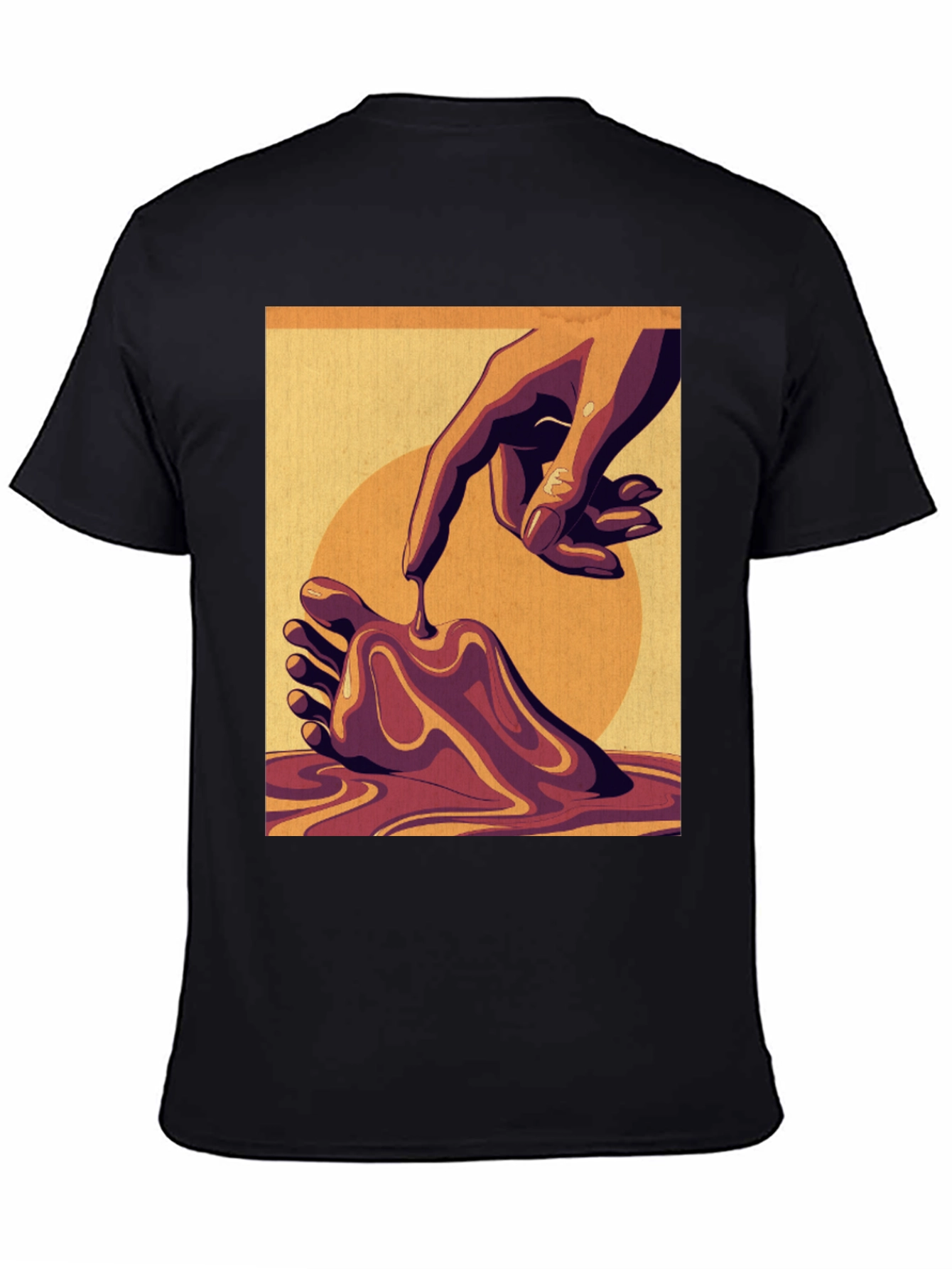 Abstract Art Graphic Print Black Tee