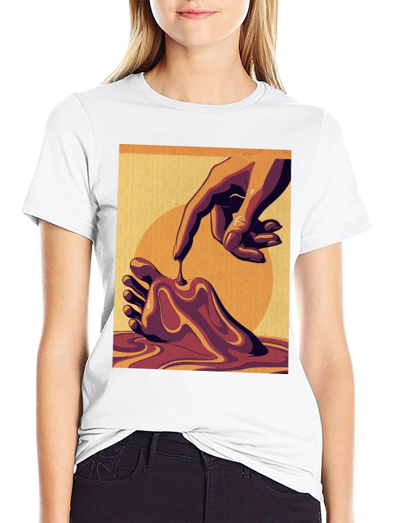 Abstract Art Graphic Print Black Tee