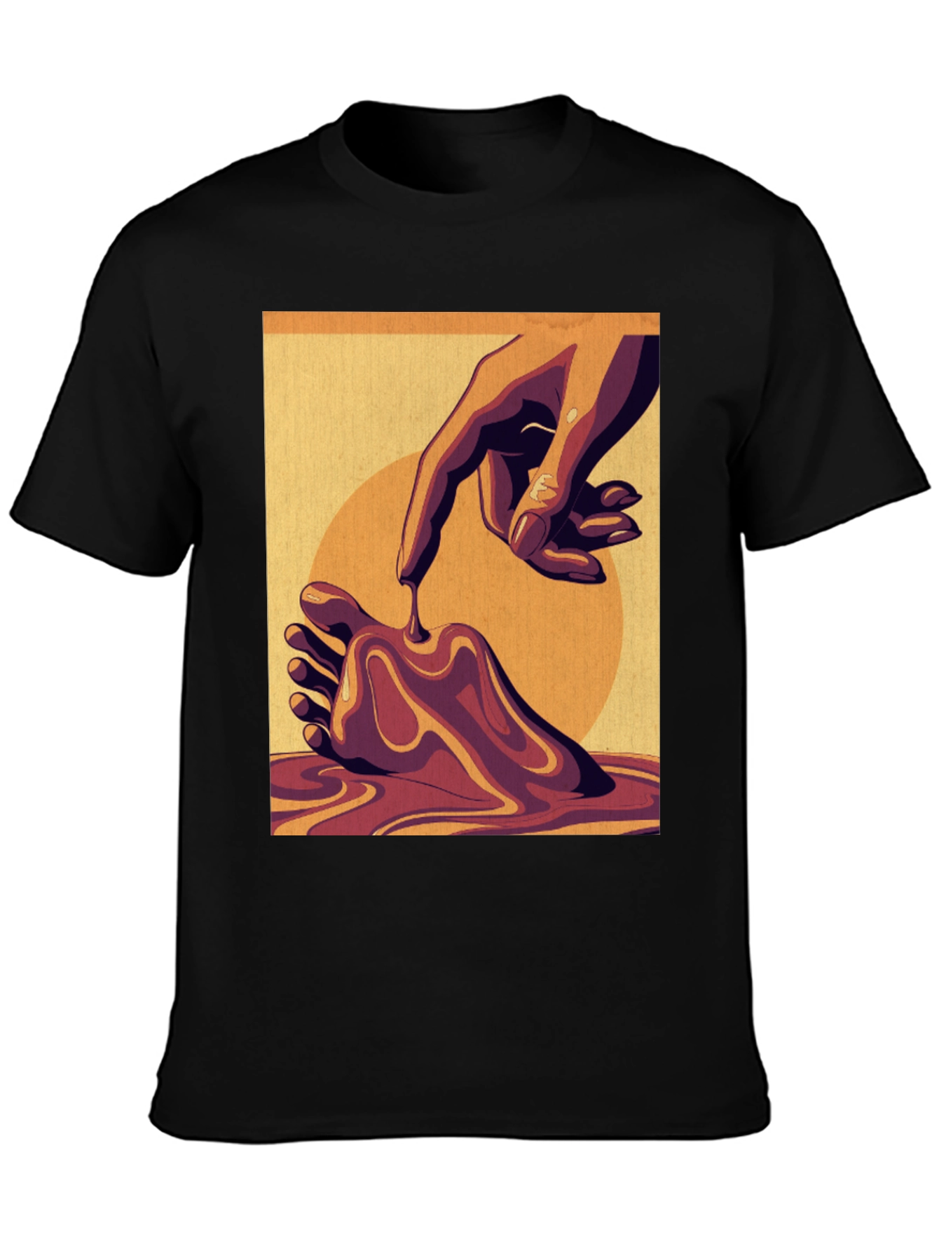 Abstract Art Graphic Print Black Tee