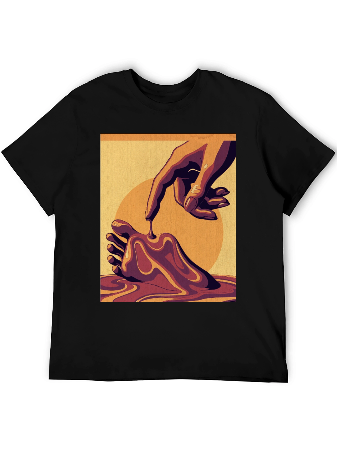 Abstract Art Graphic Print Black Tee
