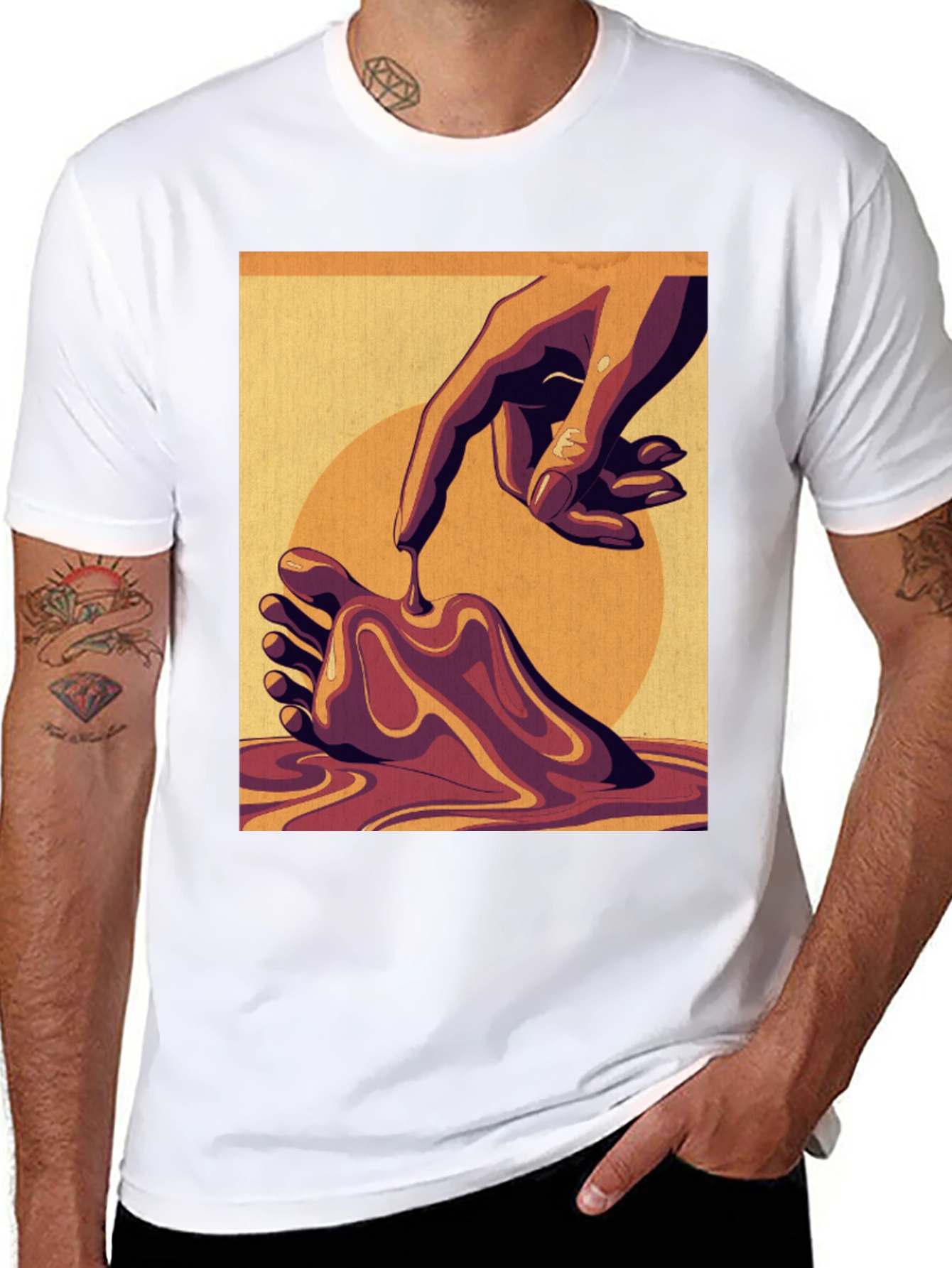 Abstract Art Graphic Print Black Tee