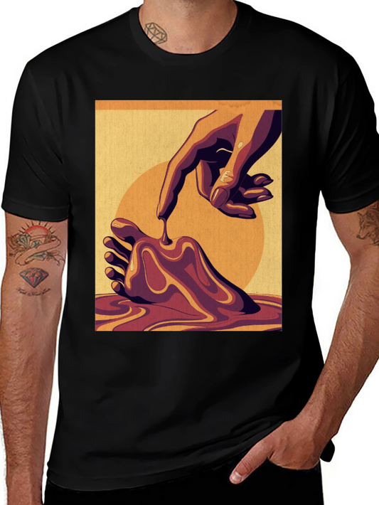 Abstract Art Graphic Print Black Tee