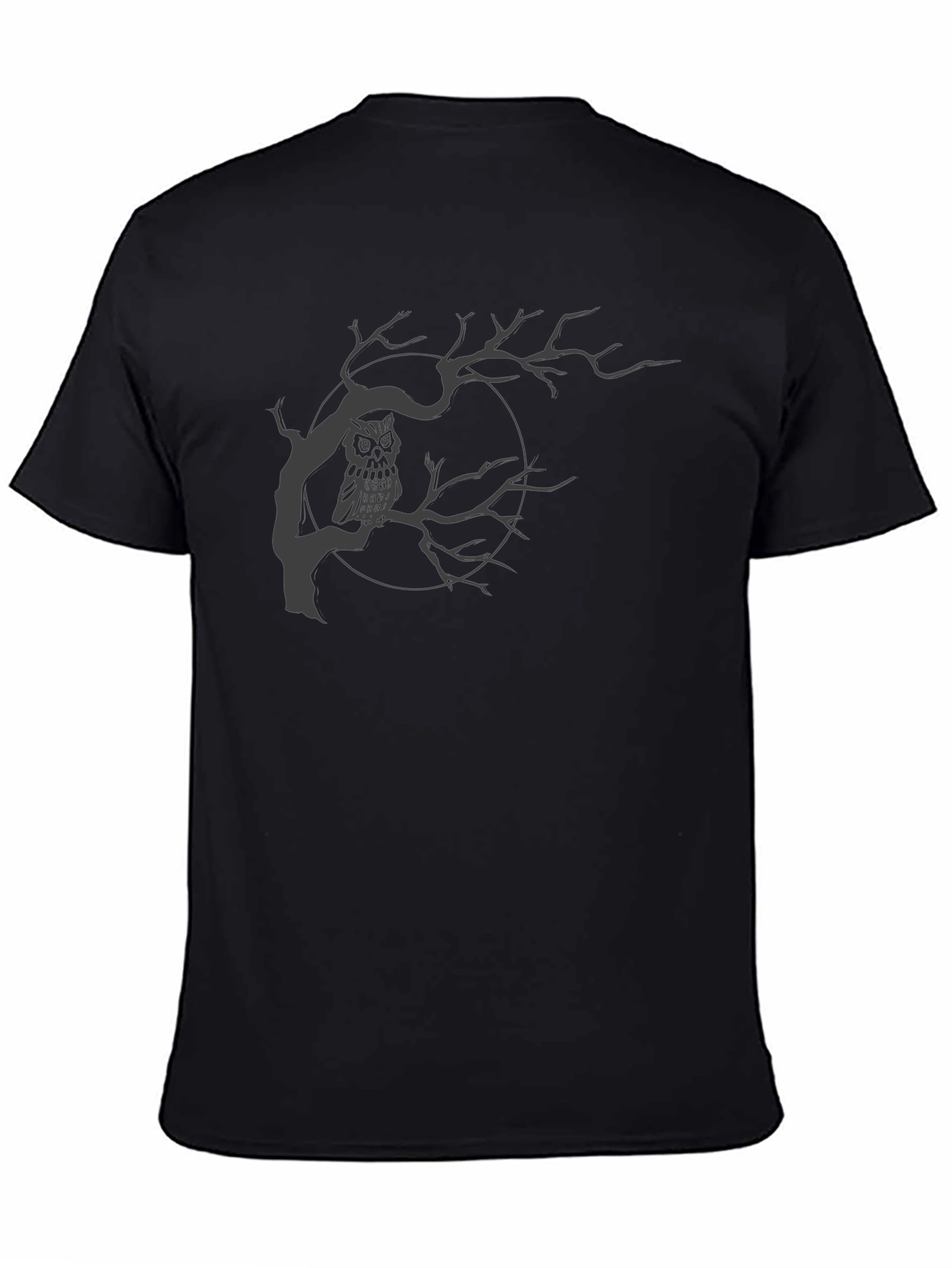 Owl in Tree Graphic T-Shirt - Mens Black Tee
