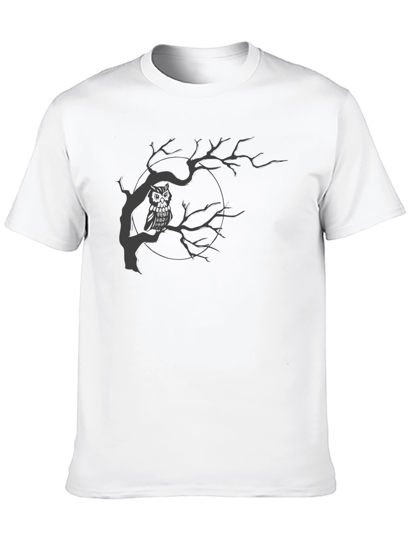 Owl in Tree Graphic T-Shirt - Mens Black Tee