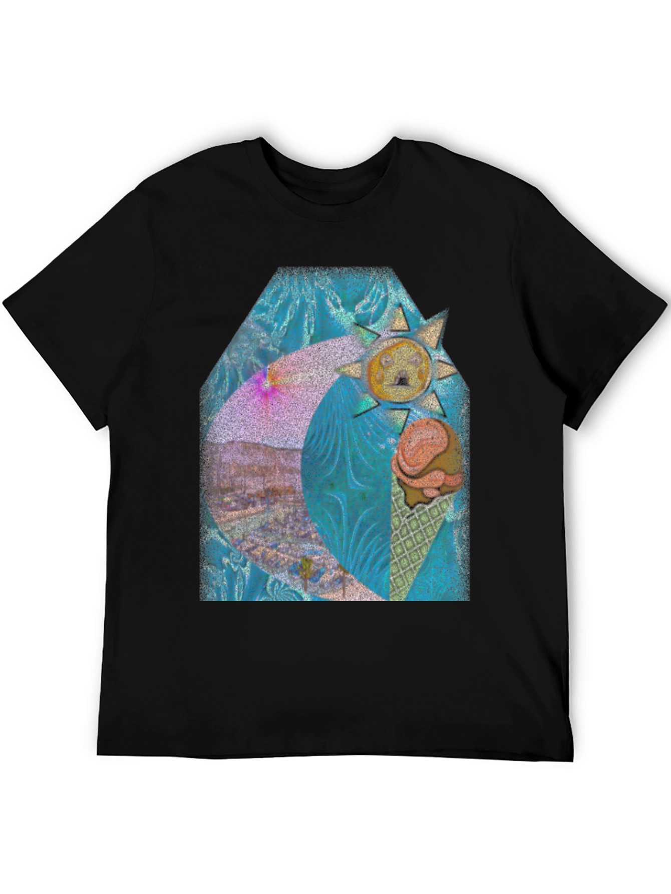 Artistic Summer Scene Graphic T-Shirt