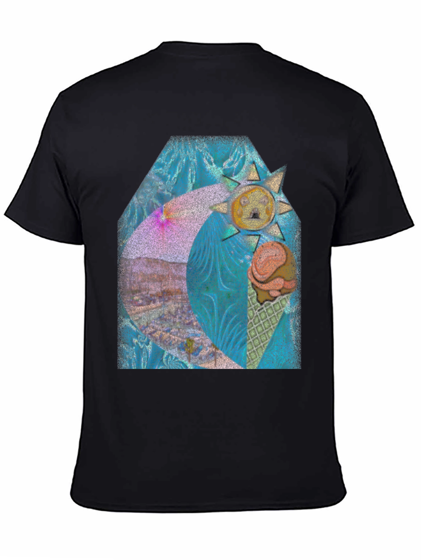 Artistic Summer Scene Graphic T-Shirt