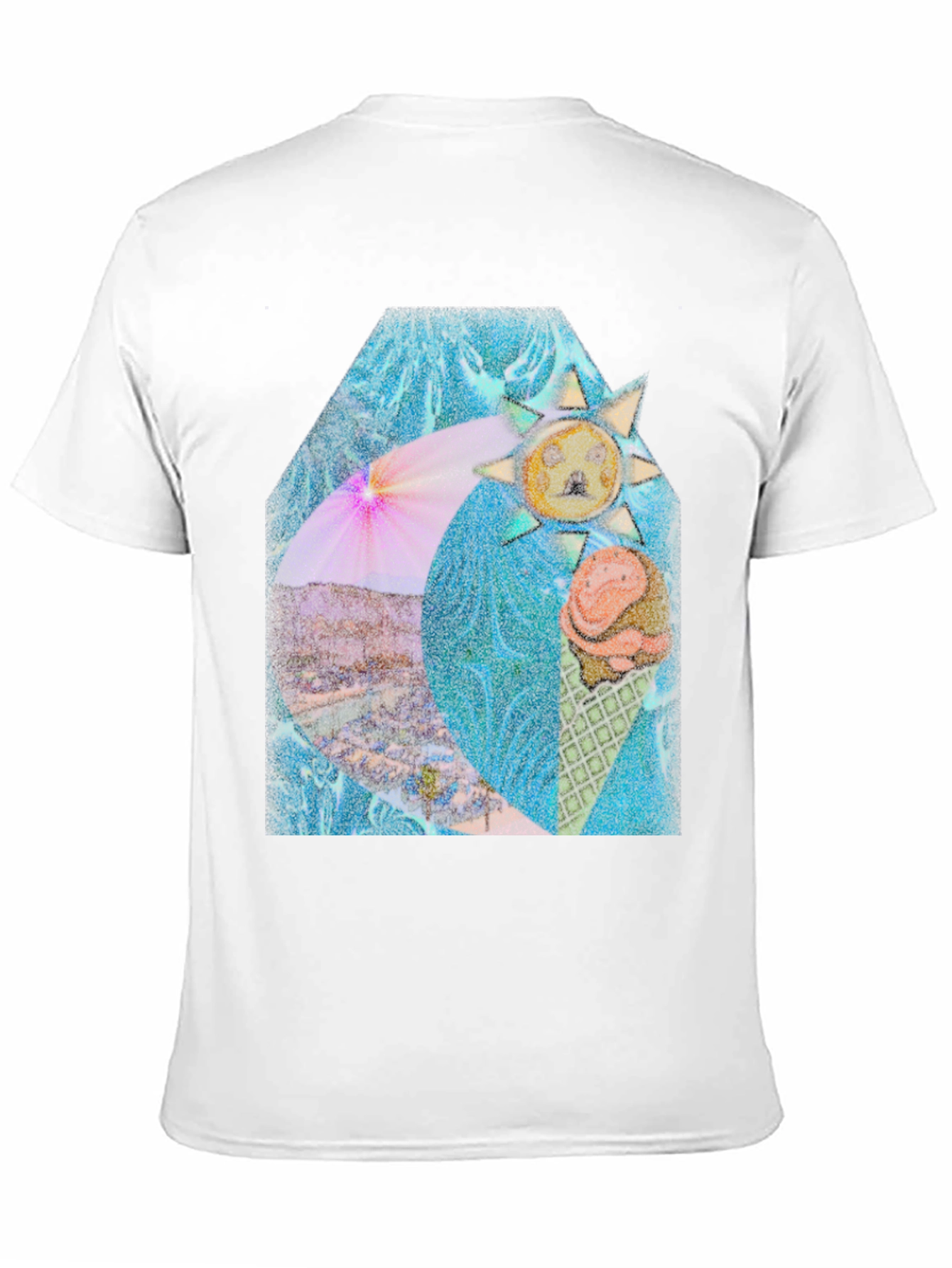 Artistic Summer Scene Graphic T-Shirt