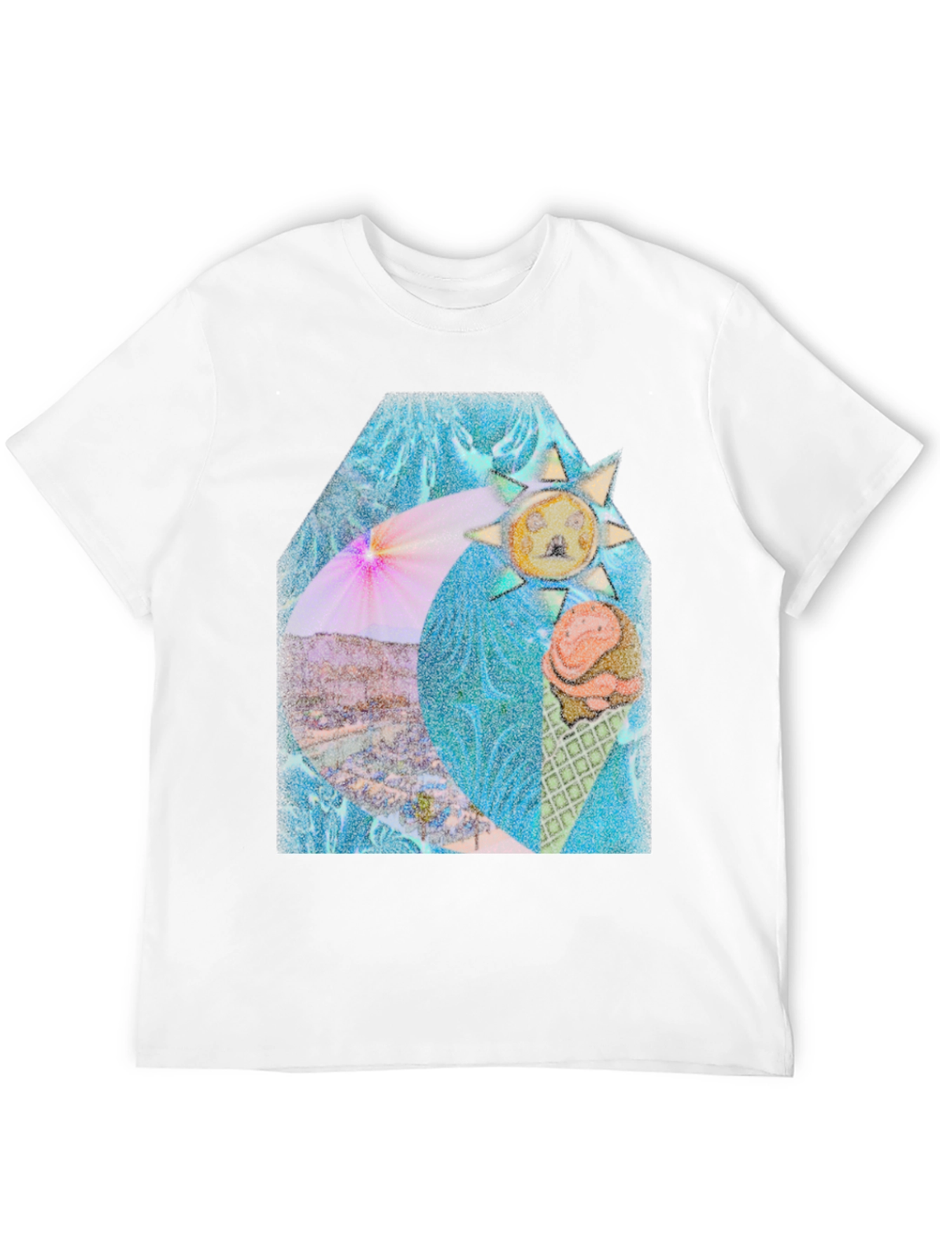 Artistic Summer Scene Graphic T-Shirt
