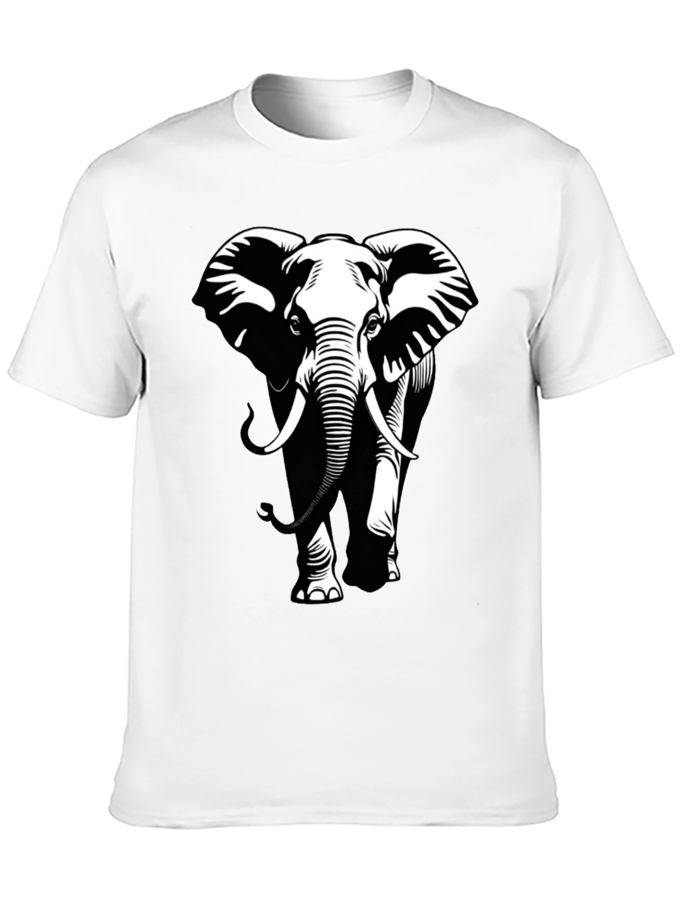 Elephant Graphic Tee - Stylish Black Cotton T-Shirt
