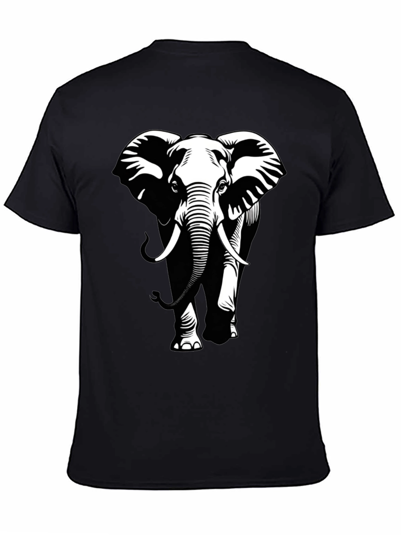 Elephant Graphic Tee - Stylish Black Cotton T-Shirt
