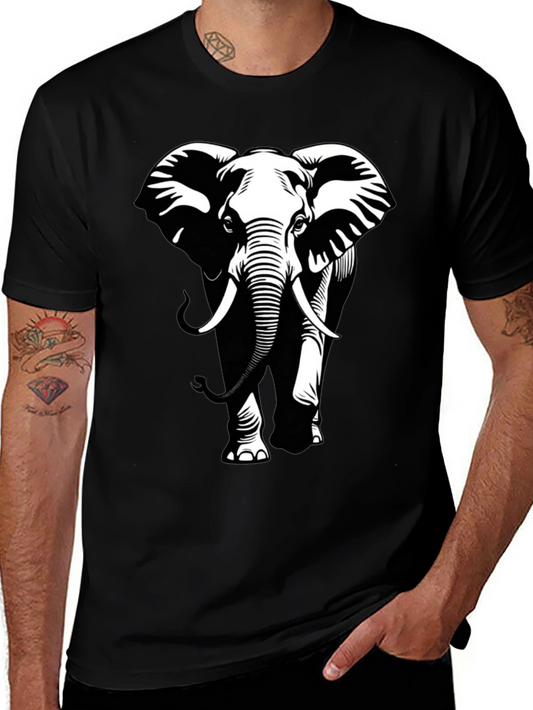Elephant Graphic Tee - Stylish Black Cotton T-Shirt