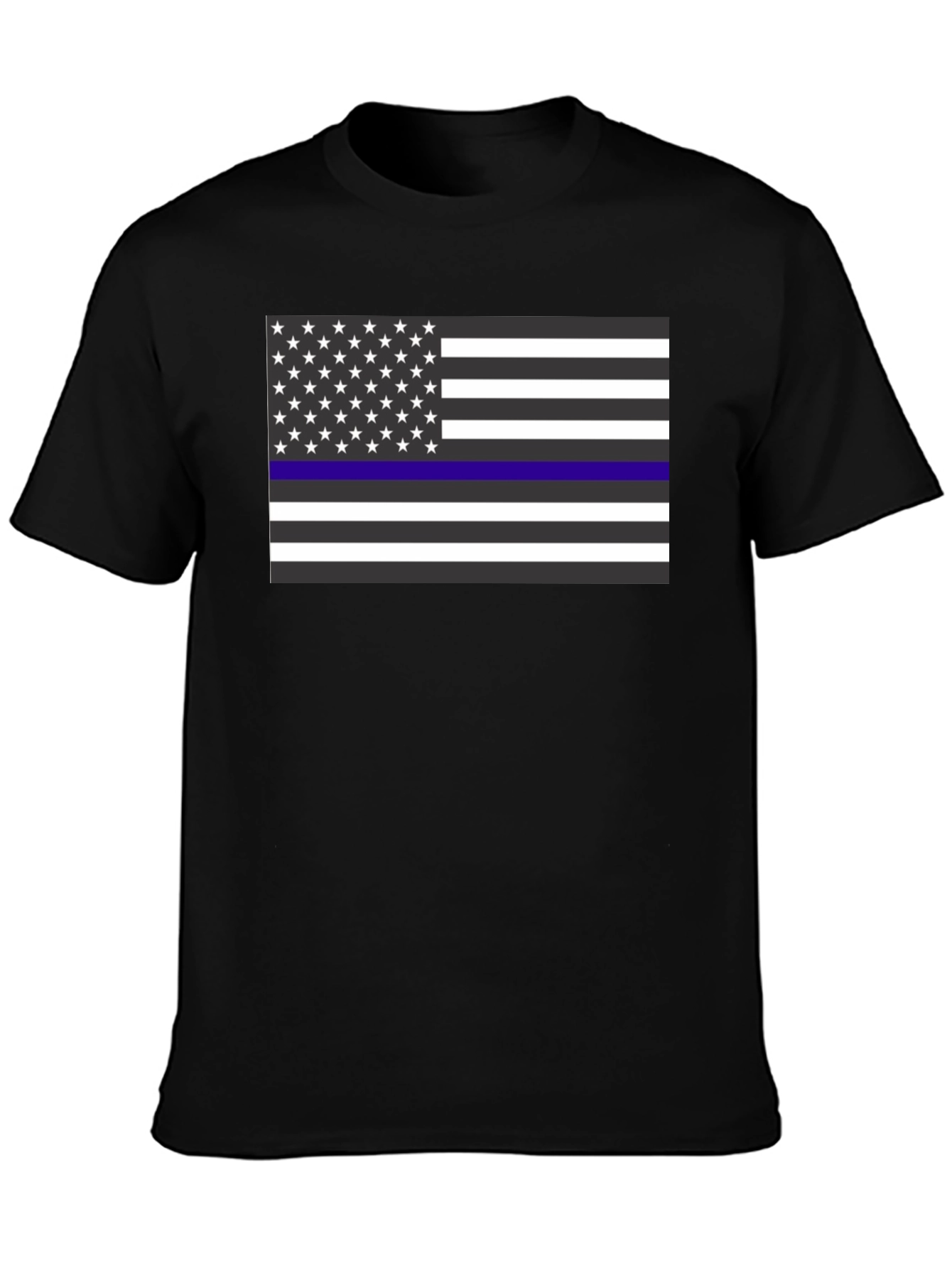 Thin Blue Line American Flag T-Shirt