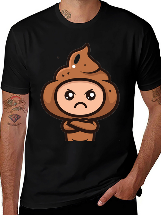 Funny Poop Emoji Graphic Black T-Shirt