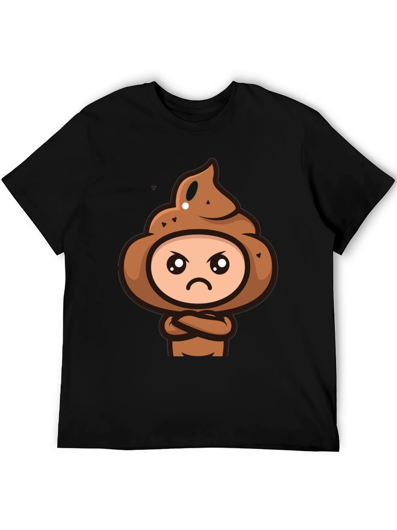 Funny Poop Emoji Graphic Black T-Shirt