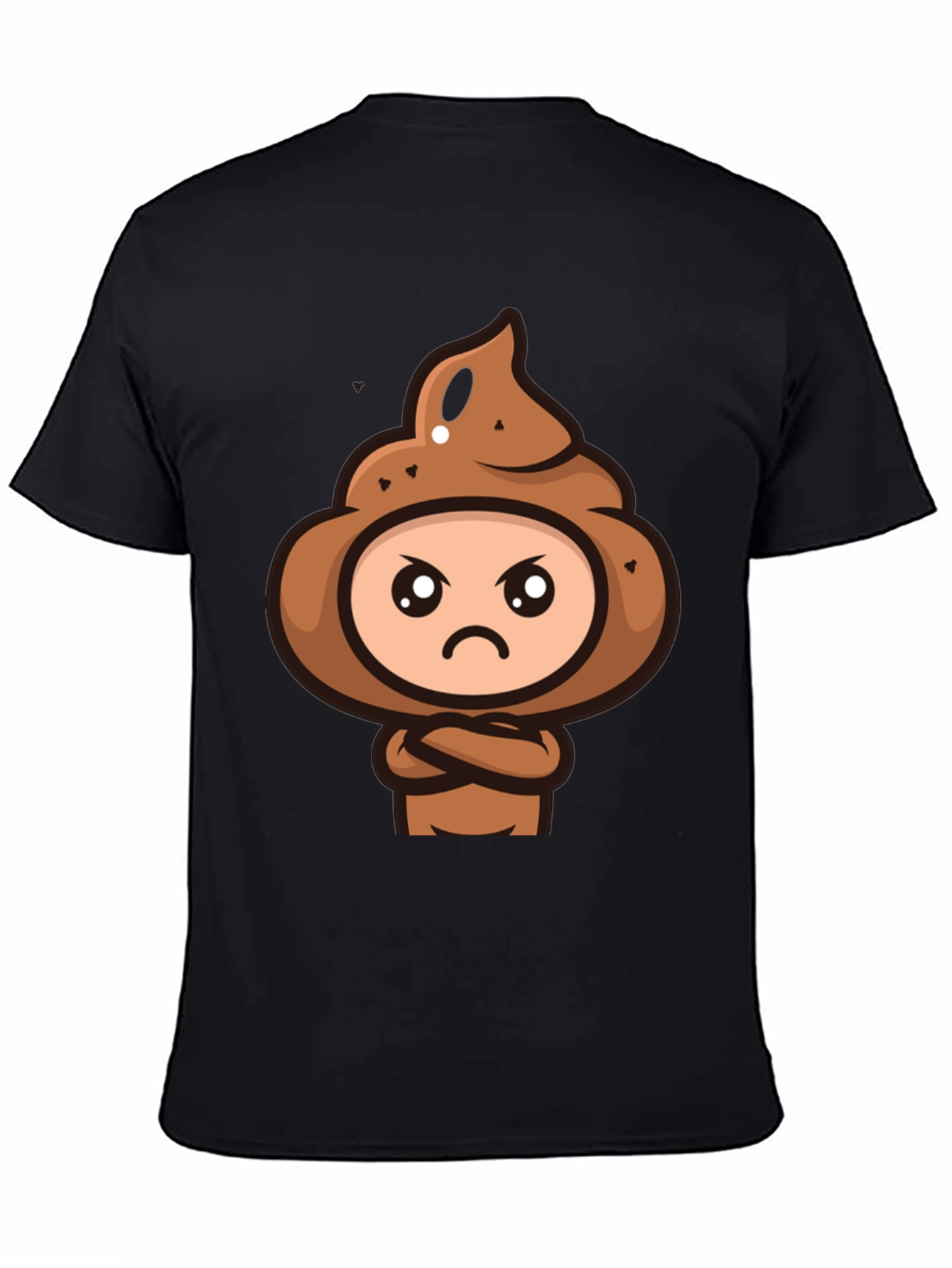 Funny Poop Emoji Graphic Black T-Shirt