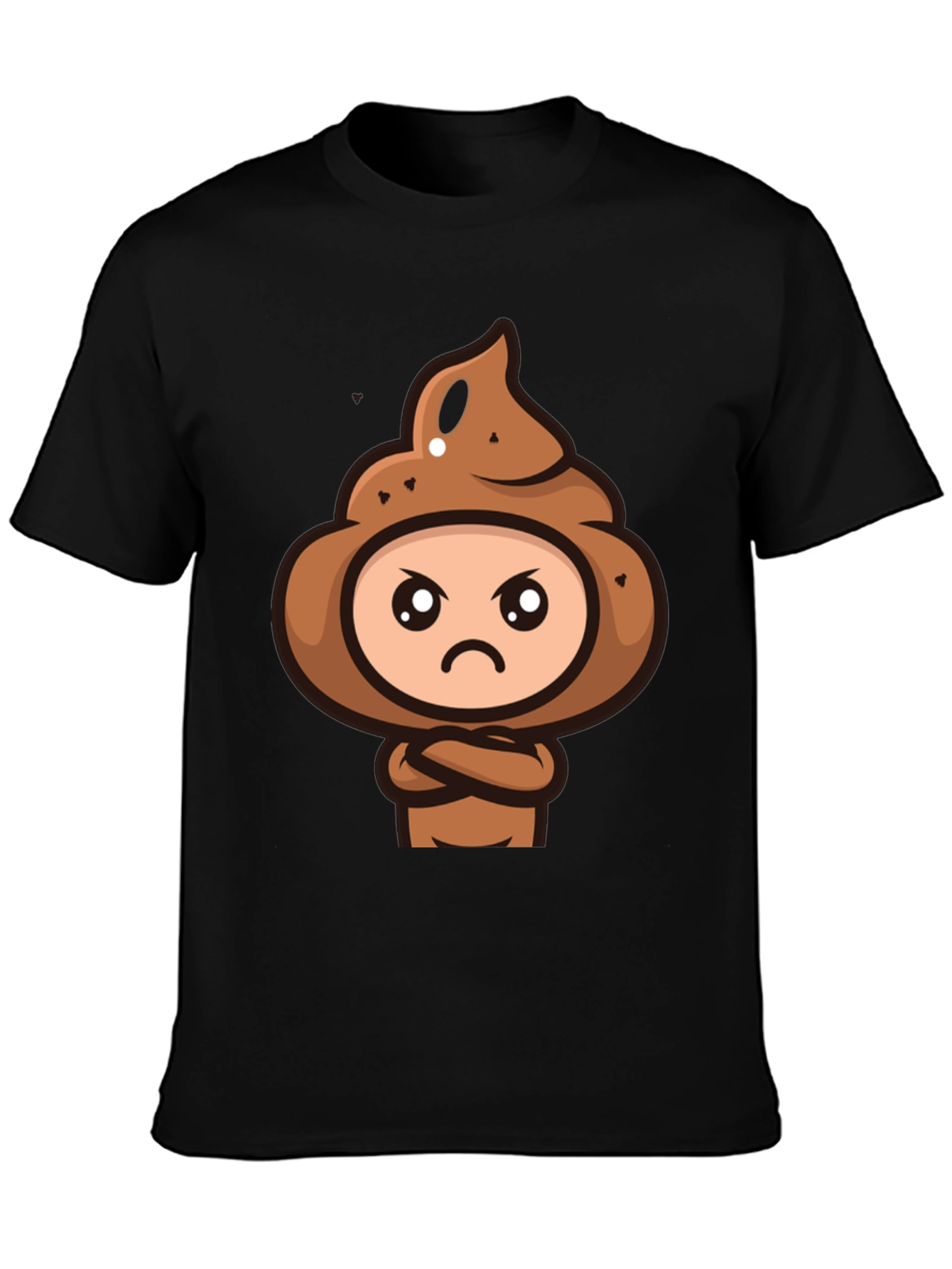 Funny Poop Emoji Graphic Black T-Shirt