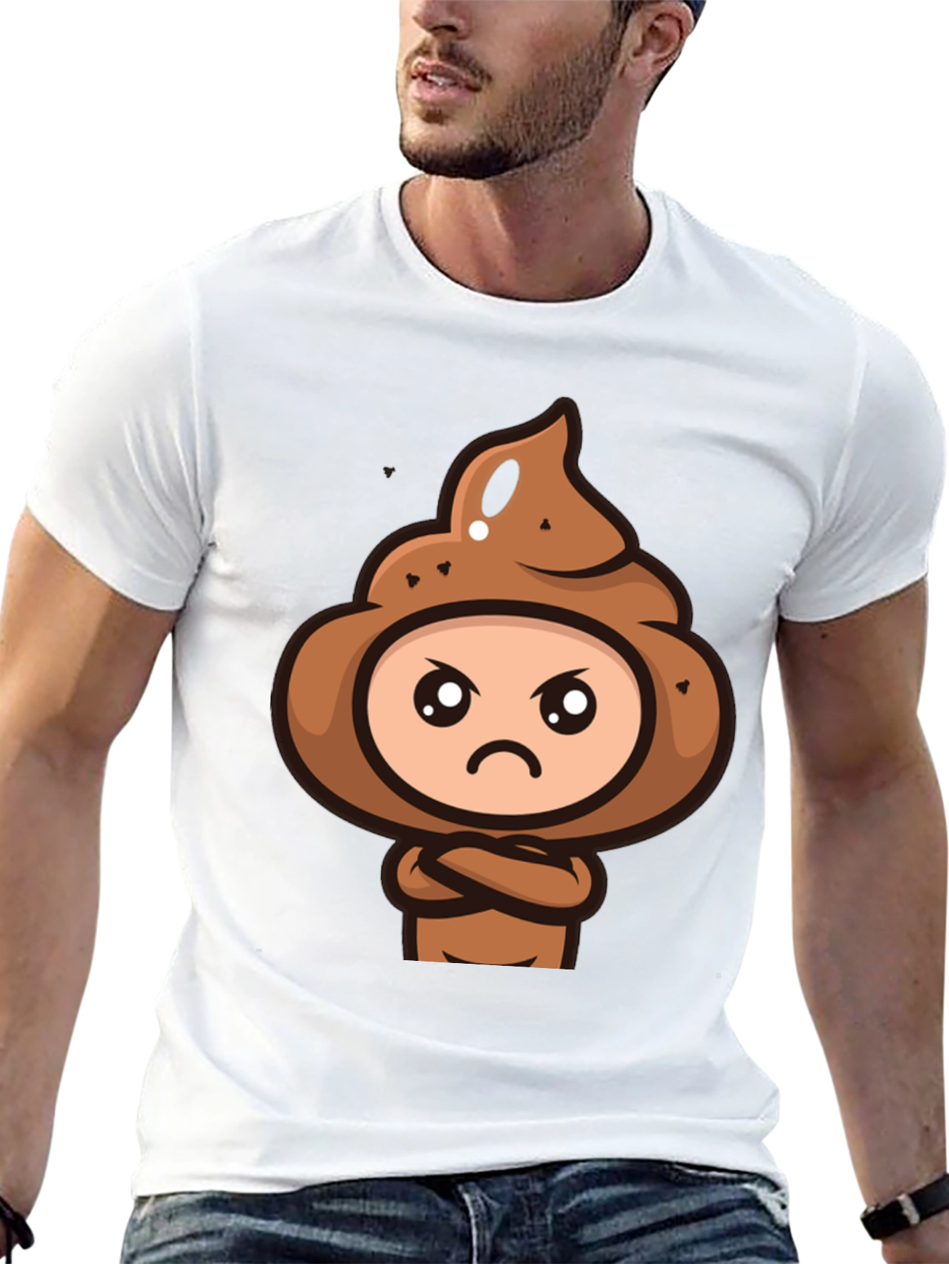 Funny Poop Emoji Graphic Black T-Shirt