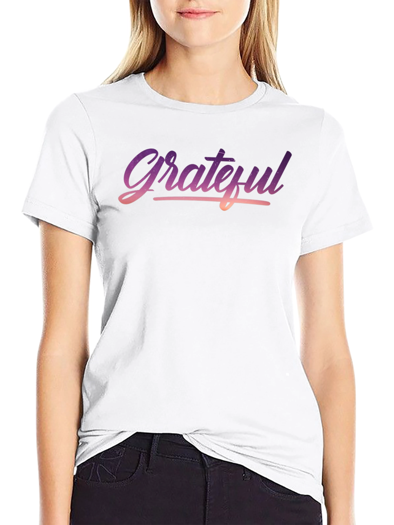 Grateful Graphic Print Black T-Shirt