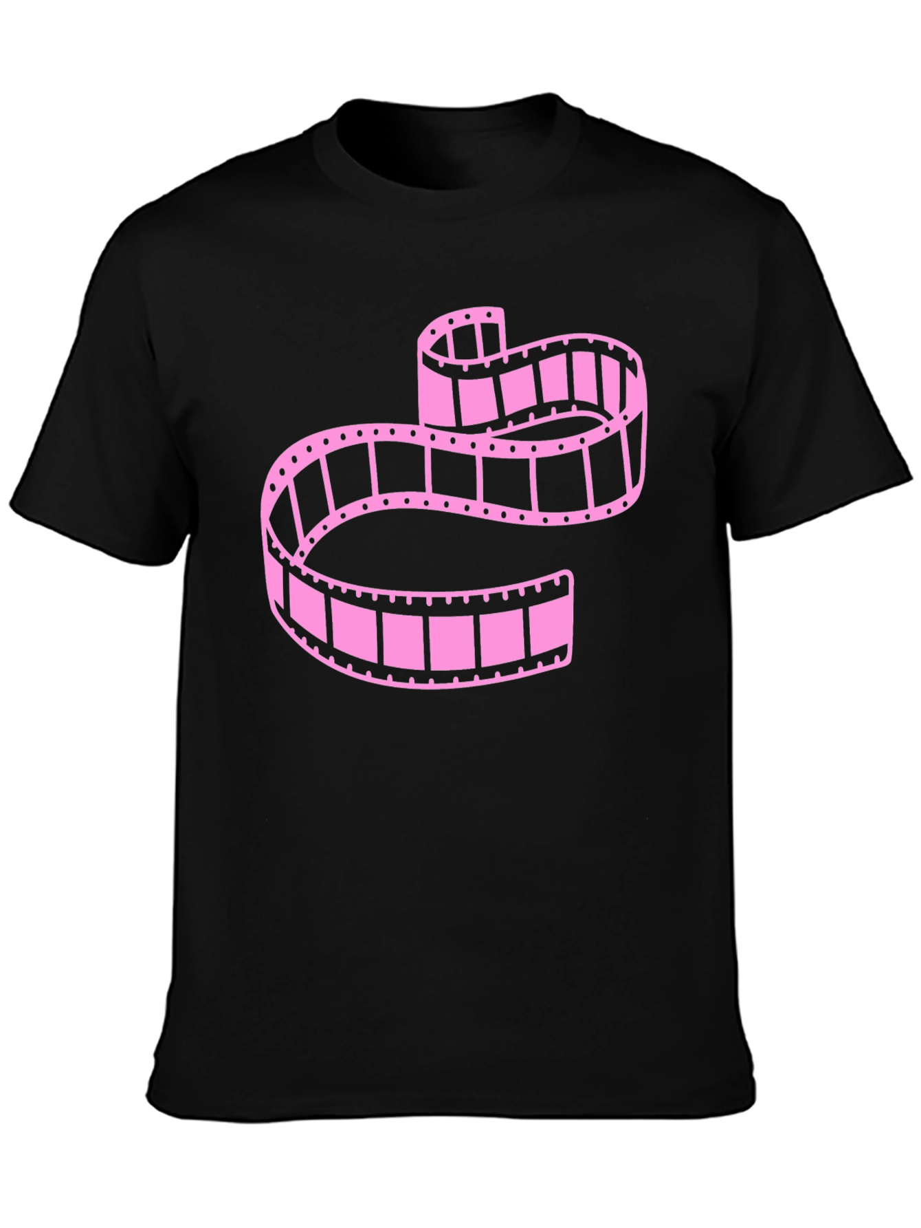Pink Film Reel Graphic Tee - Retro Style