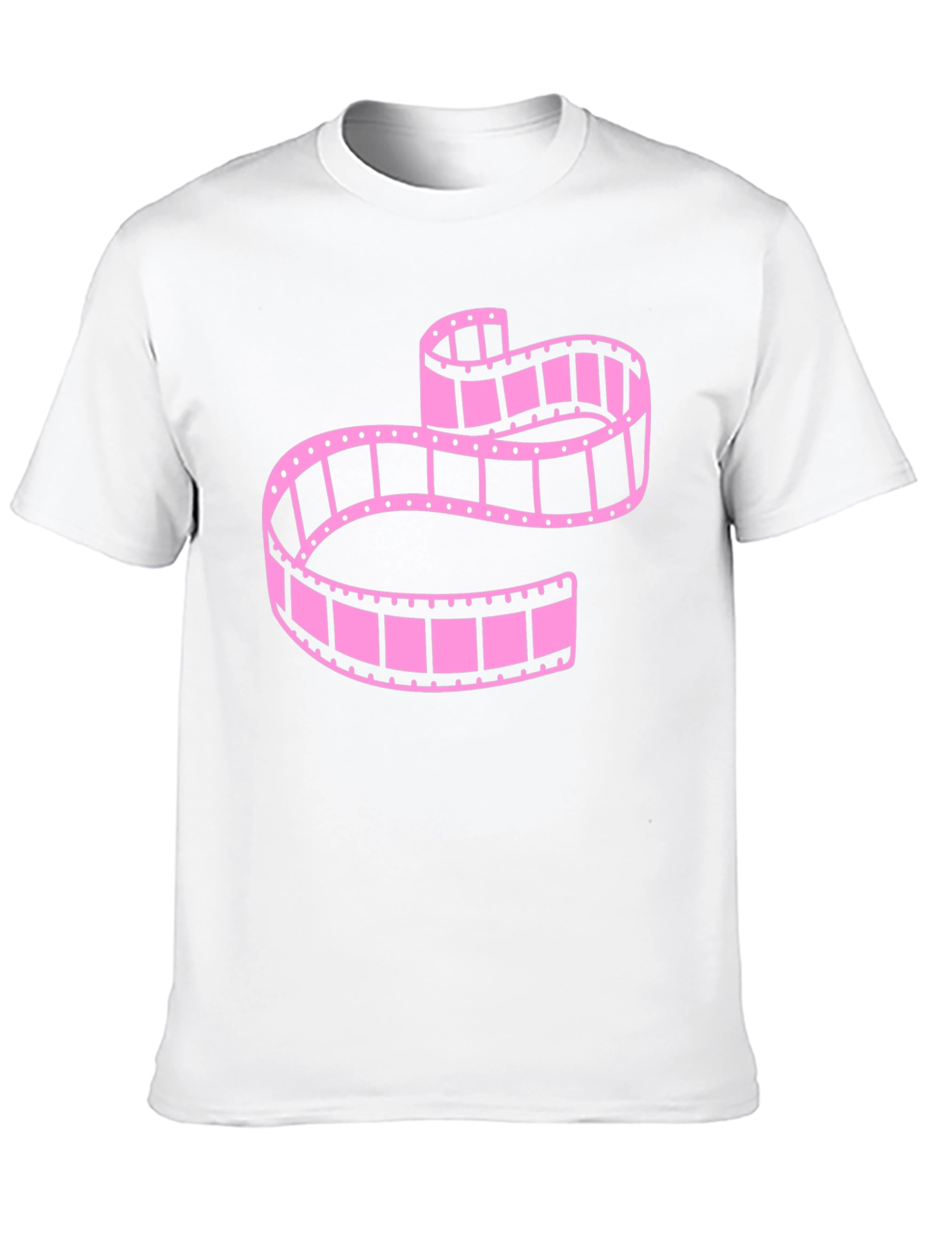 Pink Film Reel Graphic Tee - Retro Style