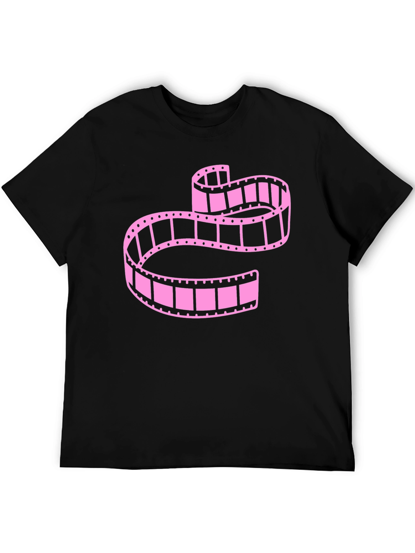 Pink Film Reel Graphic Tee - Retro Style