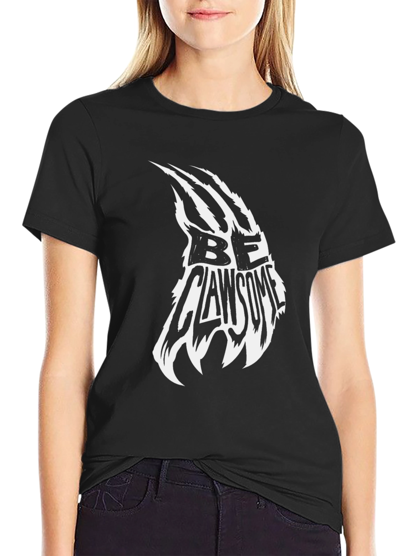 Be Clawsome Graphic Tee - Black Cotton T-Shirt