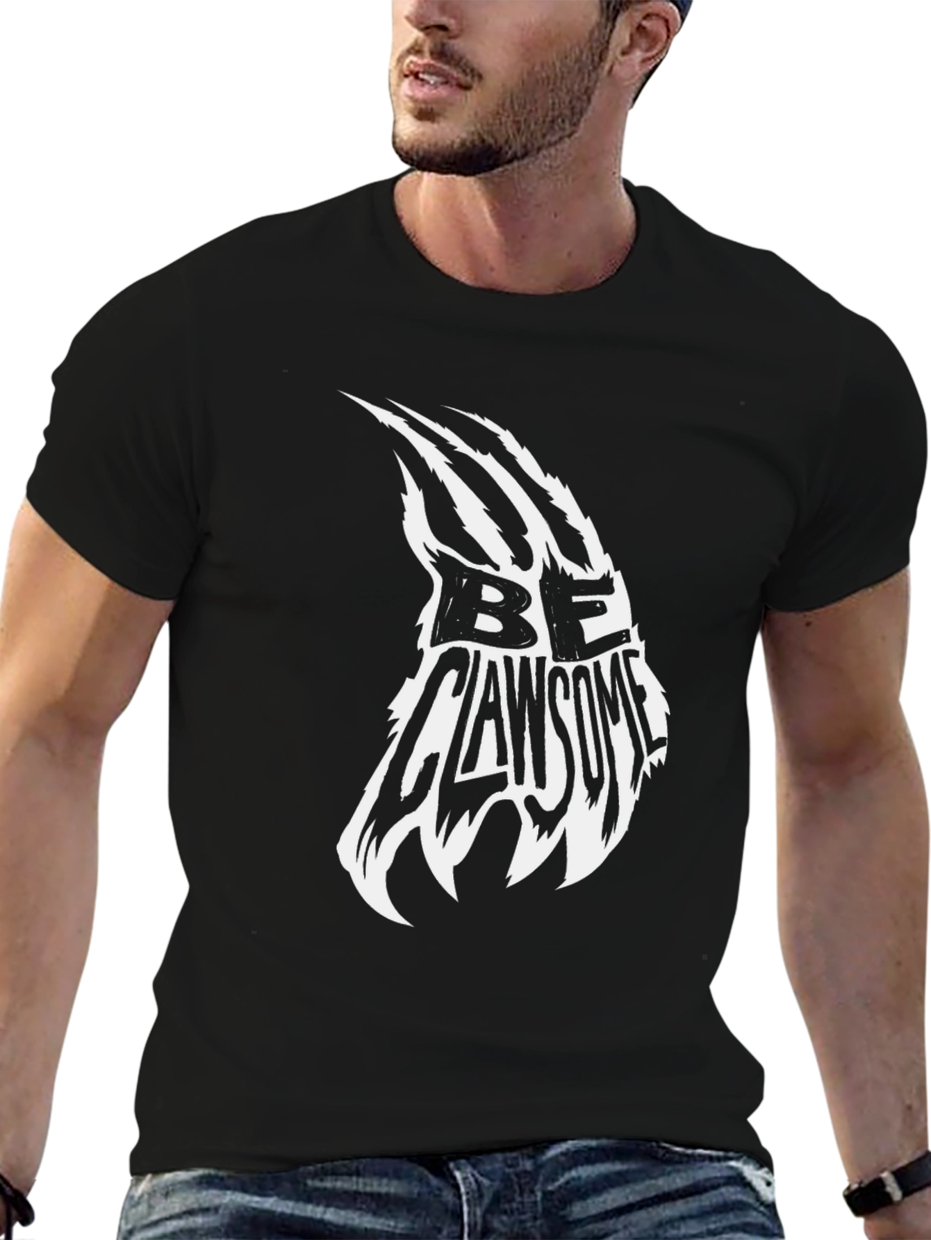 Be Clawsome Graphic Tee - Black Cotton T-Shirt