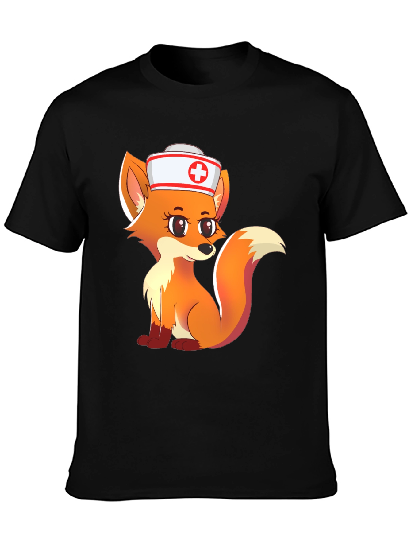 Nurse Fox Graphic Tee - Cute Cartoon Animal T-Shirt