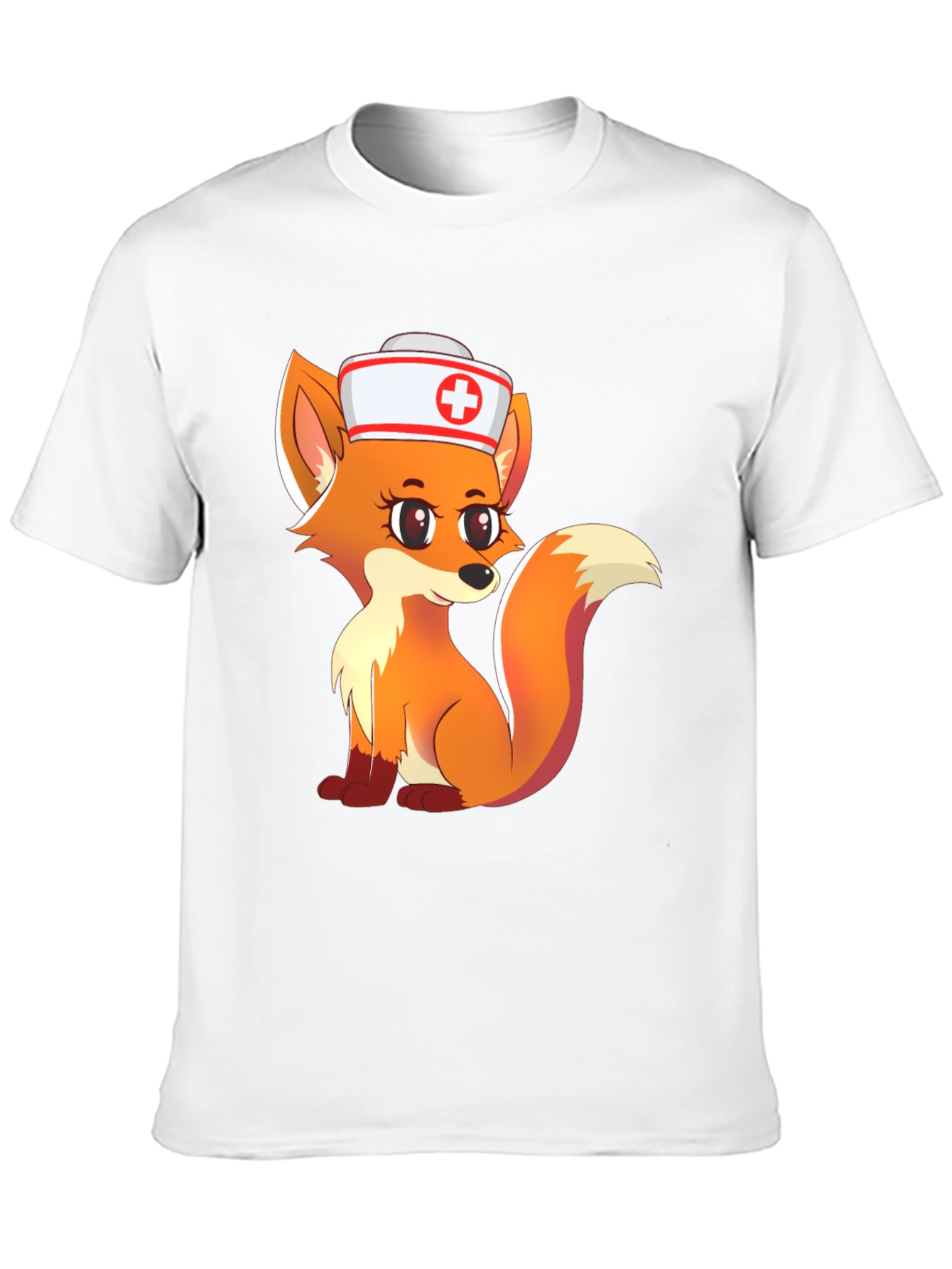 Nurse Fox Graphic Tee - Cute Cartoon Animal T-Shirt