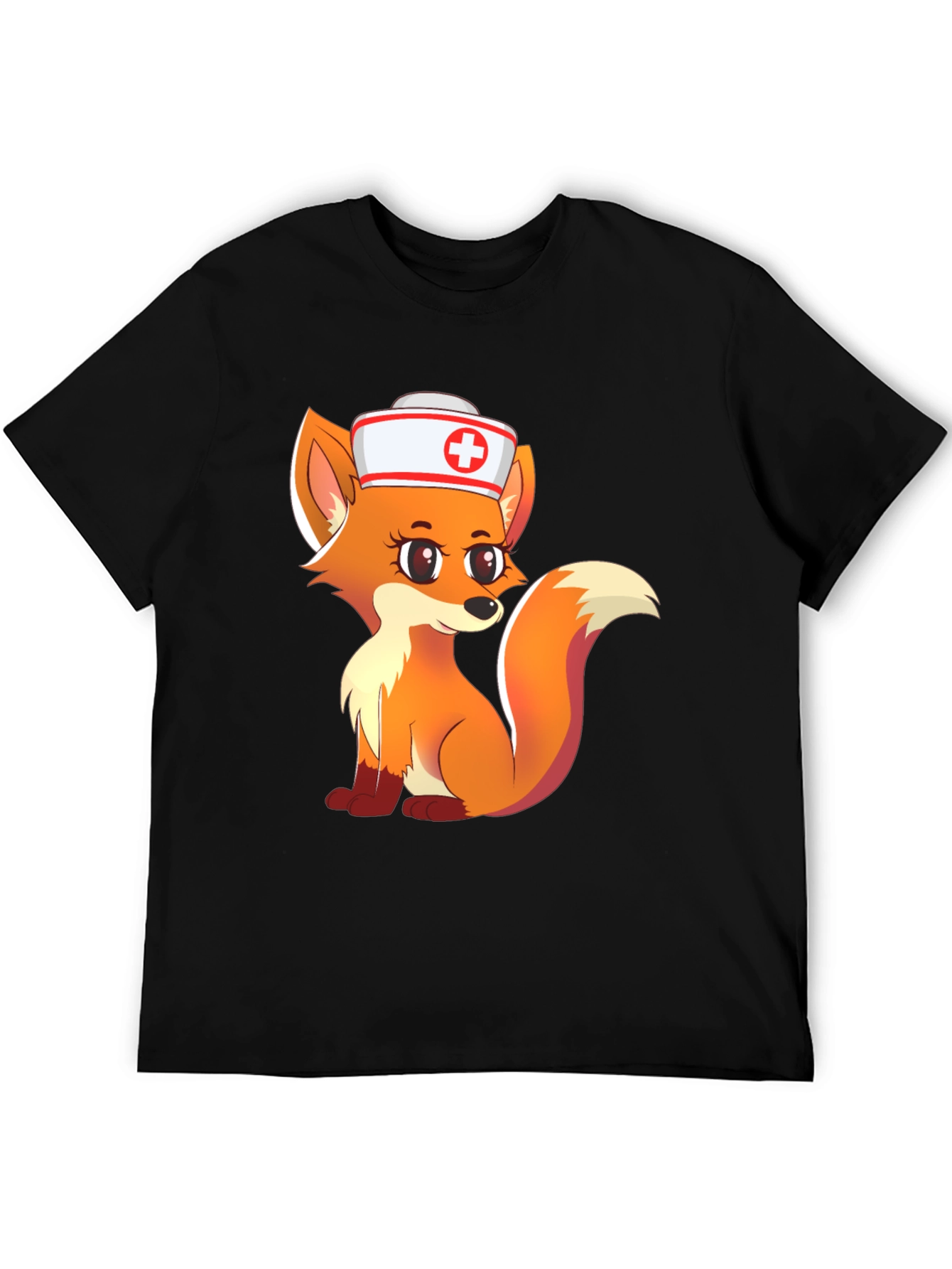 Nurse Fox Graphic Tee - Cute Cartoon Animal T-Shirt