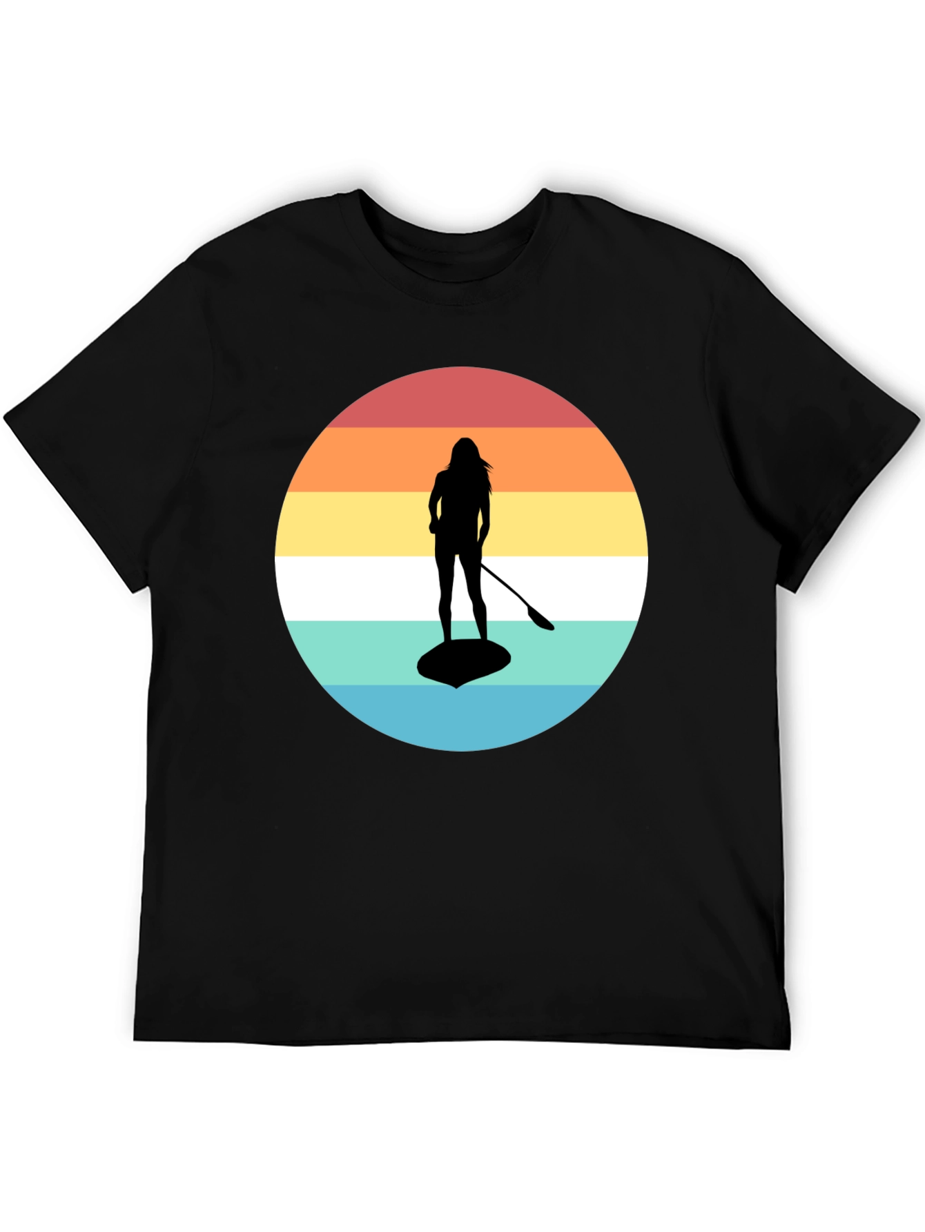 Retro Sunset Paddle Boarding T-Shirt