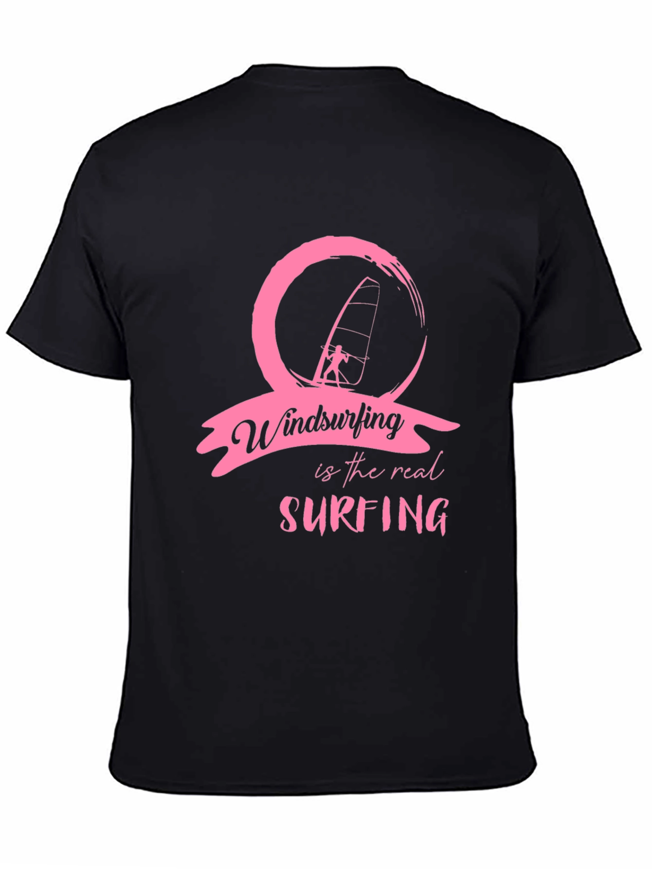 Windsurfing is Real Surfing Black T-Shirt