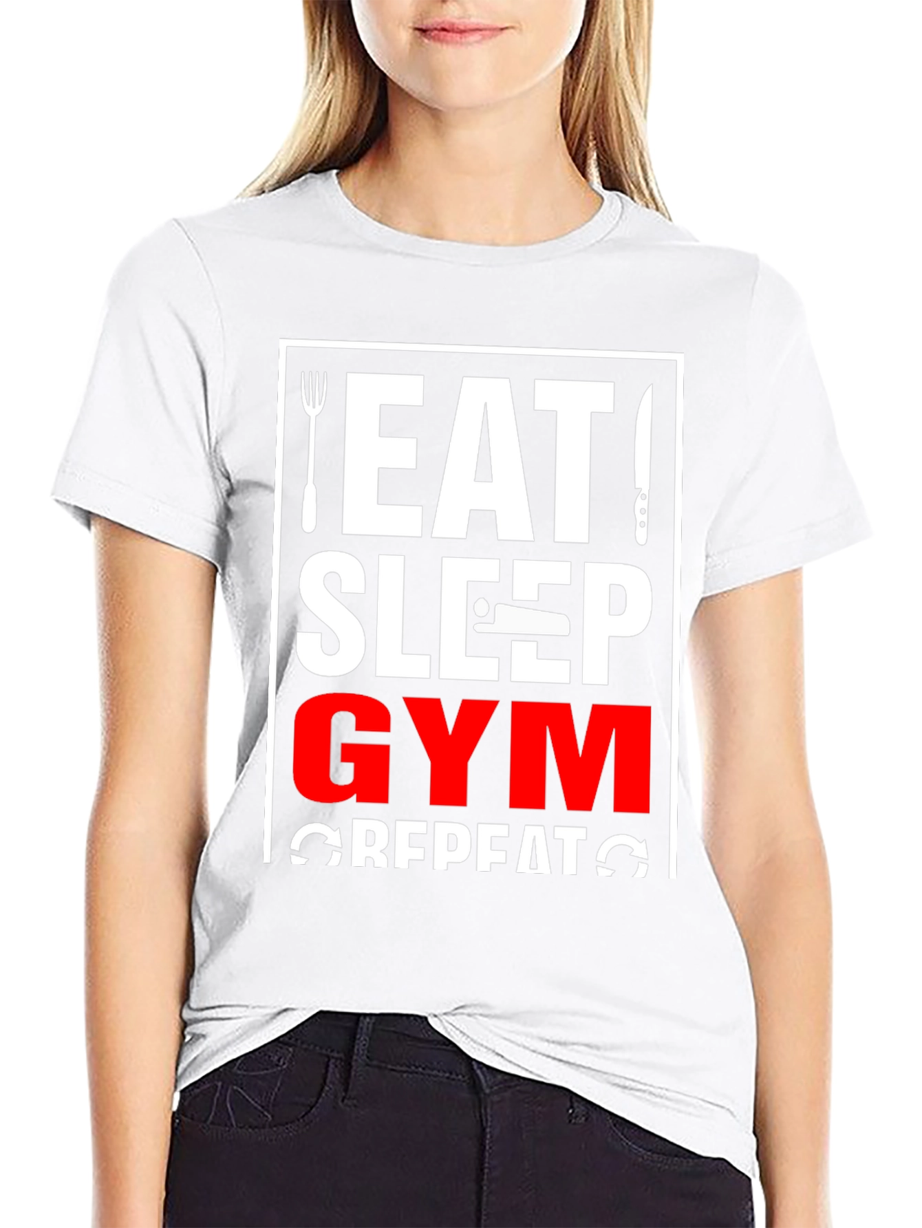 Eat Sleep Gym Repeat Graphic Tee