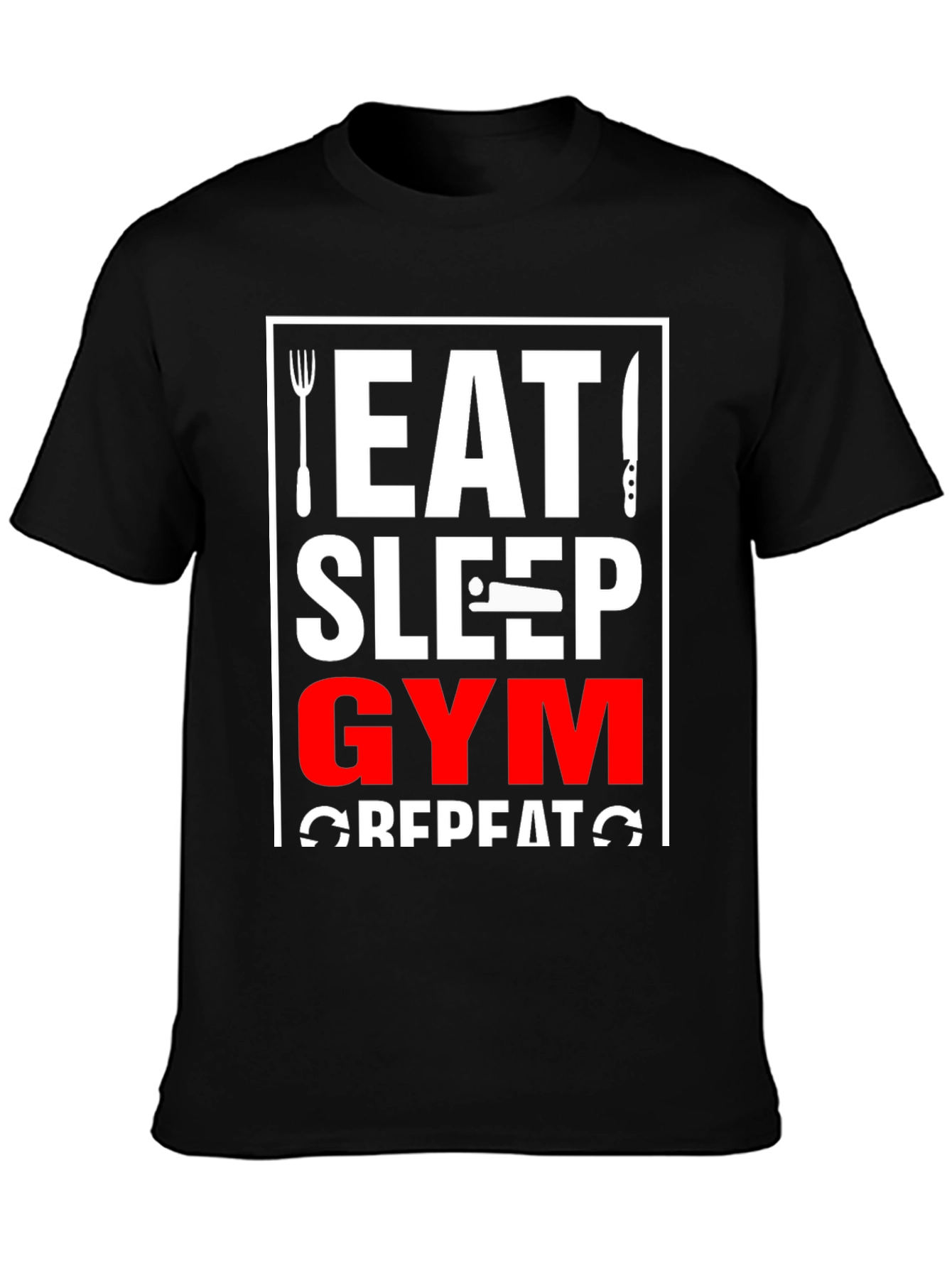 Eat Sleep Gym Repeat Graphic Tee
