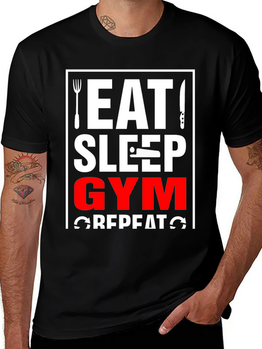 Eat Sleep Gym Repeat Graphic Tee