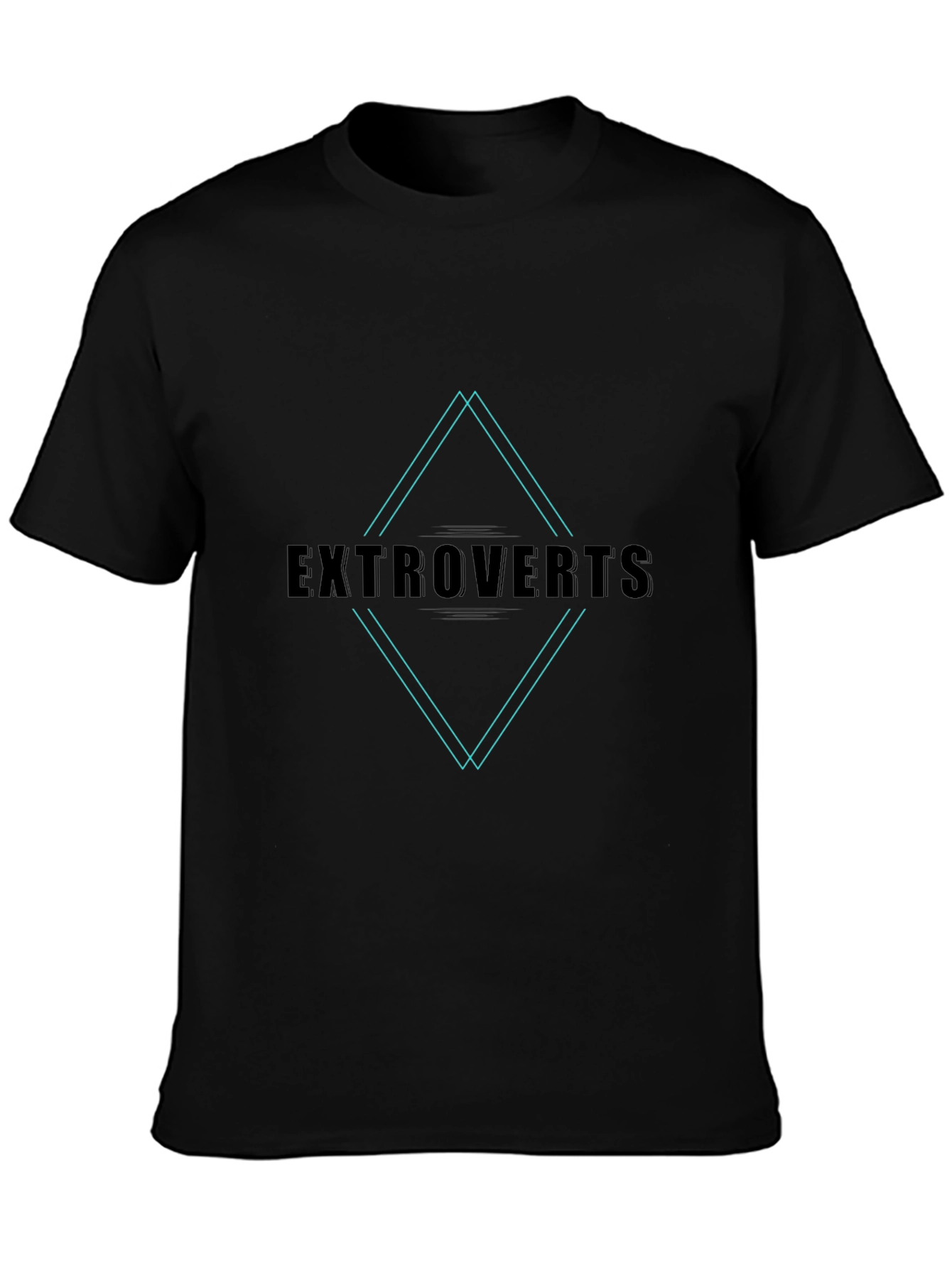 Extroverts Graphic Tee - Black Cotton Blend