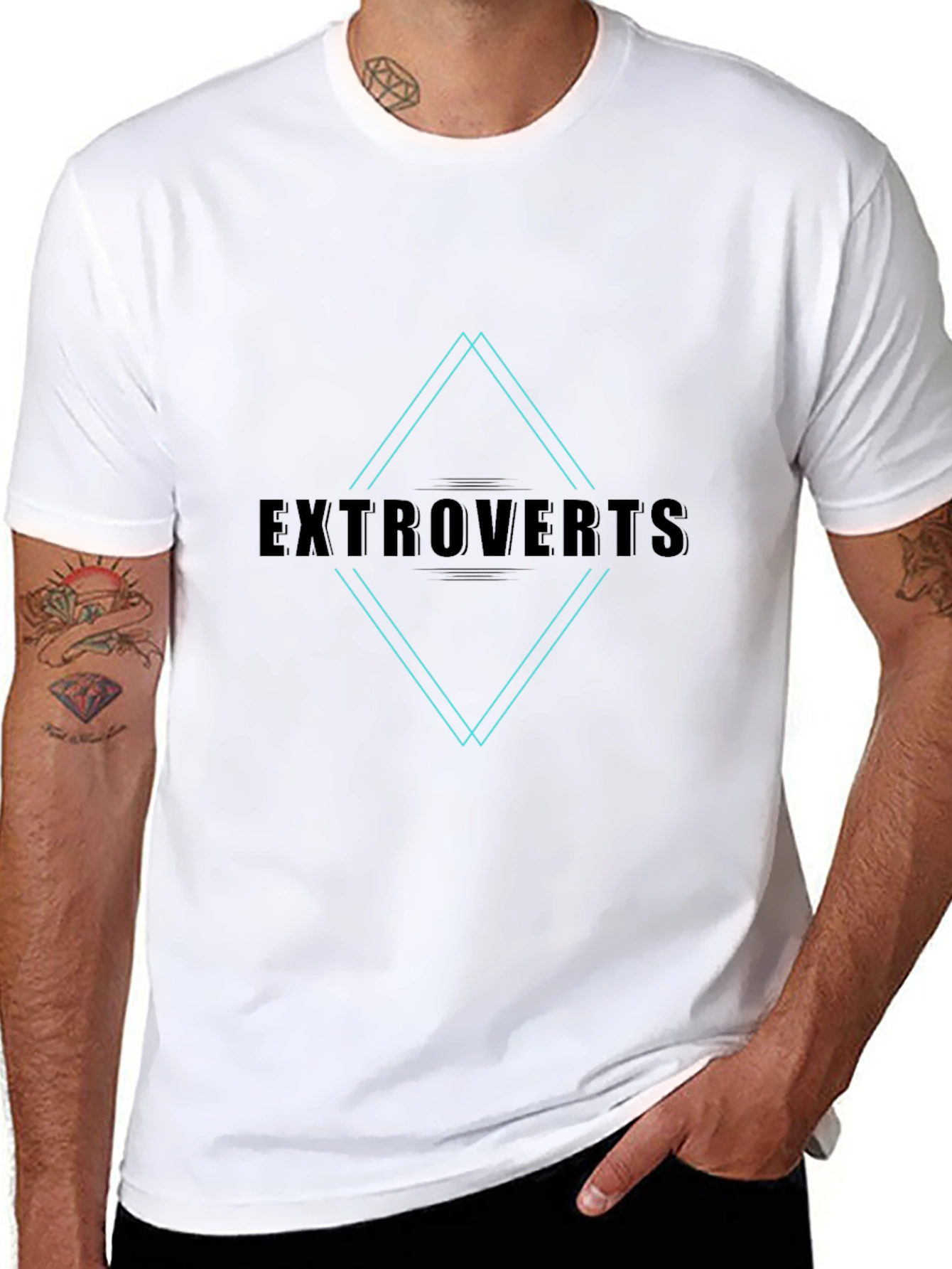 Extroverts Graphic Tee - Black Cotton Blend
