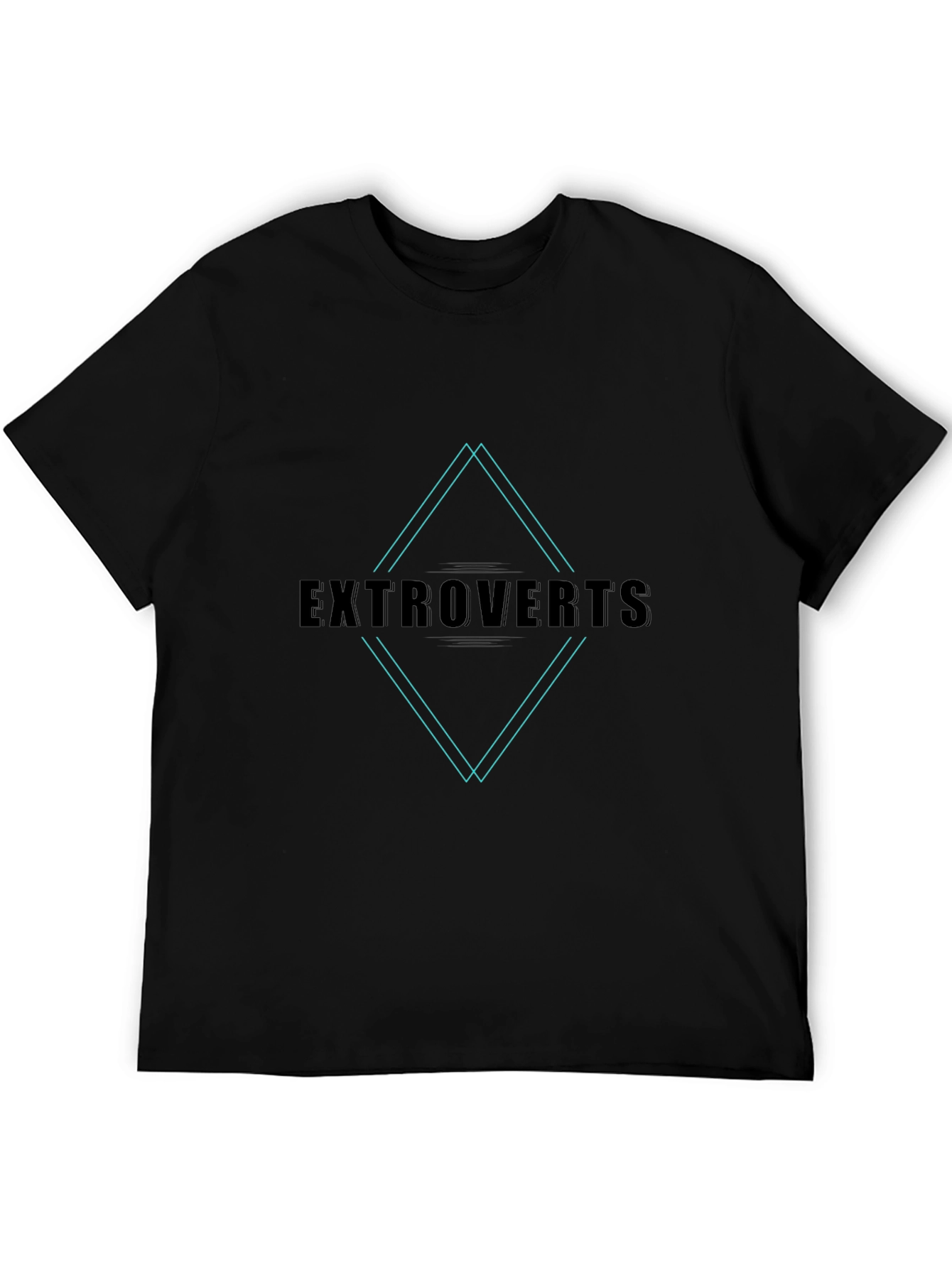 Extroverts Graphic Tee - Black Cotton Blend