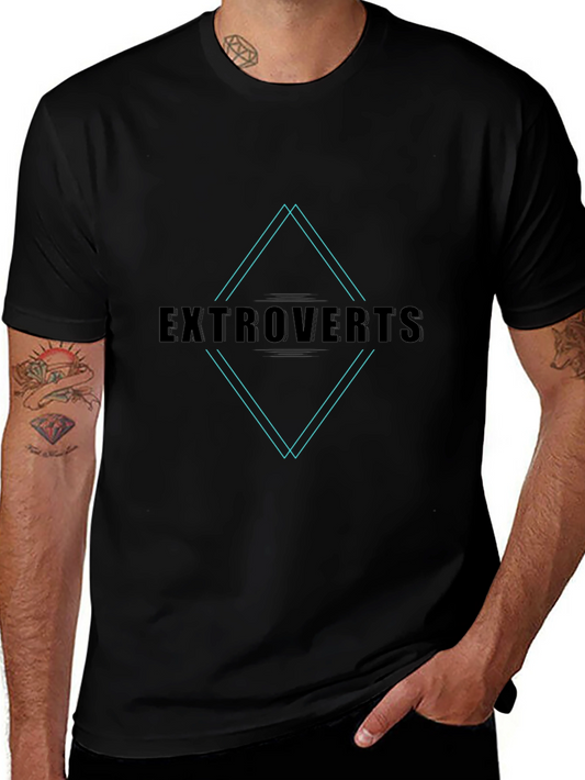 Extroverts Graphic Tee - Black Cotton Blend