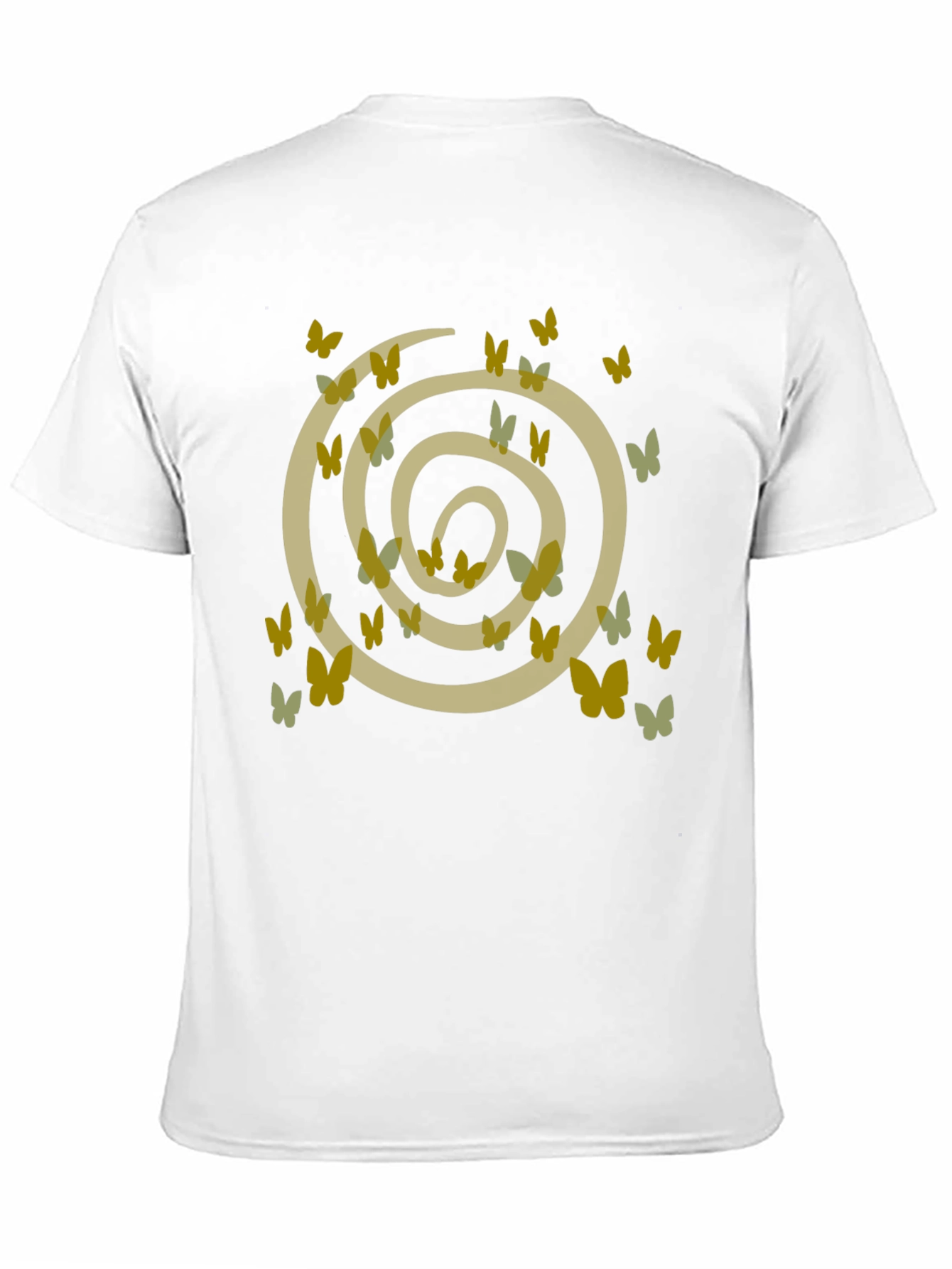 Butterfly Spiral Graphic Tee - Casual Black Cotton T-Shirt