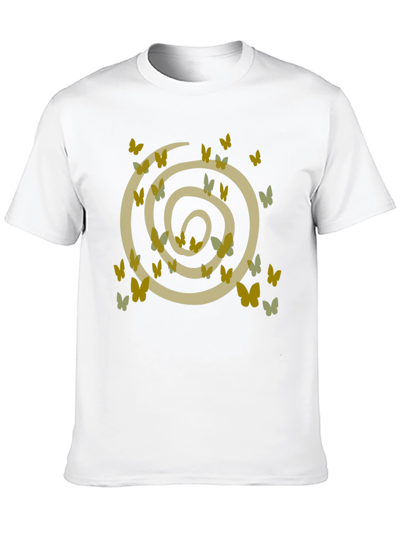 Butterfly Spiral Graphic Tee - Casual Black Cotton T-Shirt