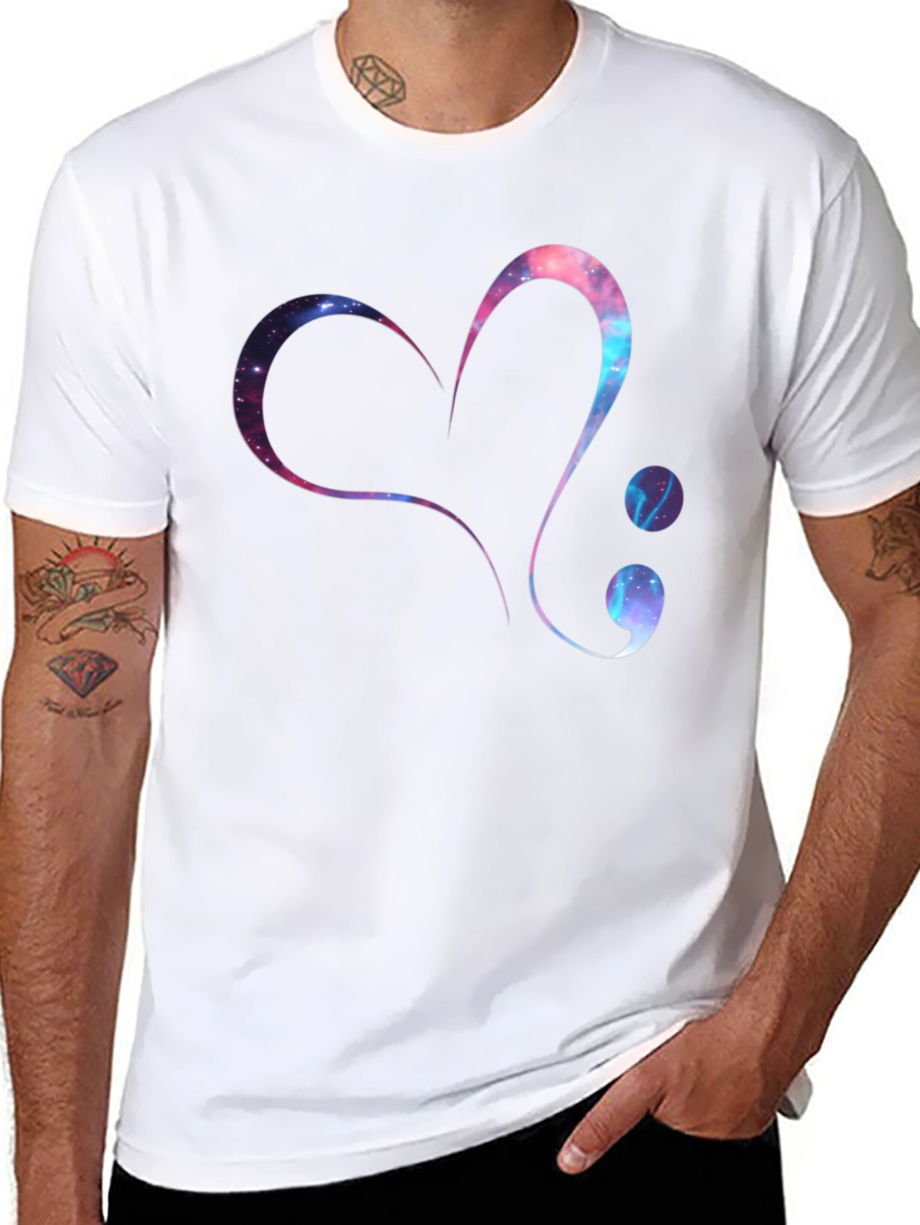 Galaxy Heart Semicolon Graphic Tee