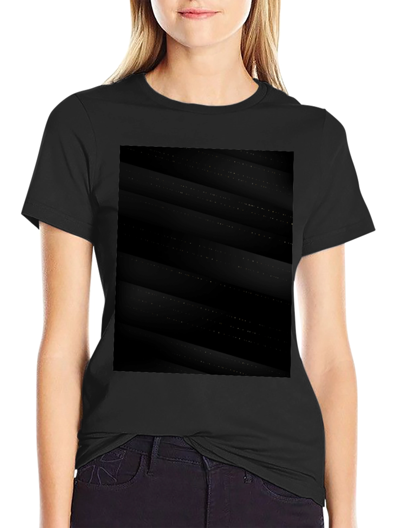 Modern Black Geometric Pattern Tee