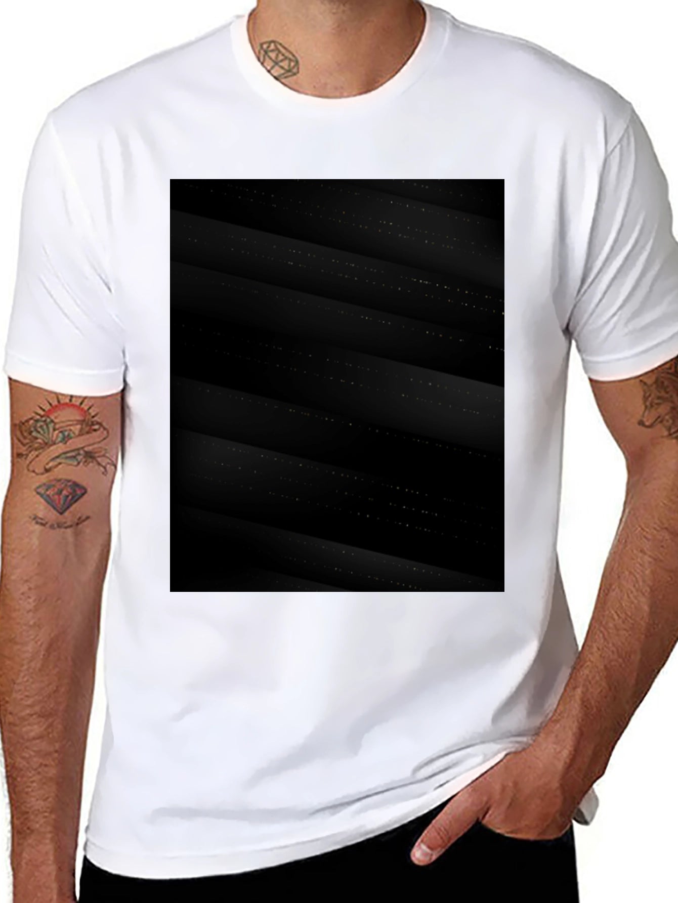 Modern Black Geometric Pattern Tee