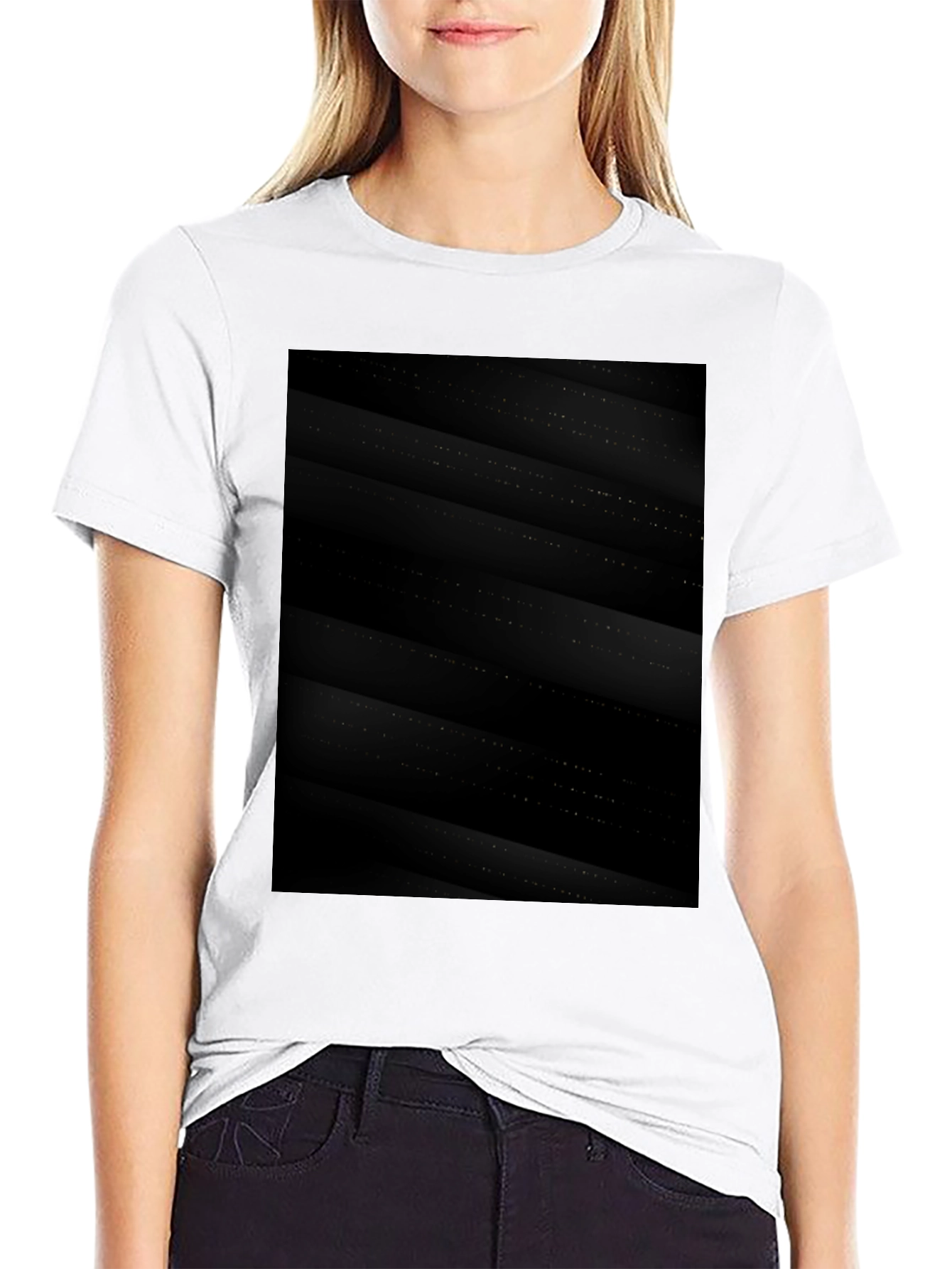 Modern Black Geometric Pattern Tee