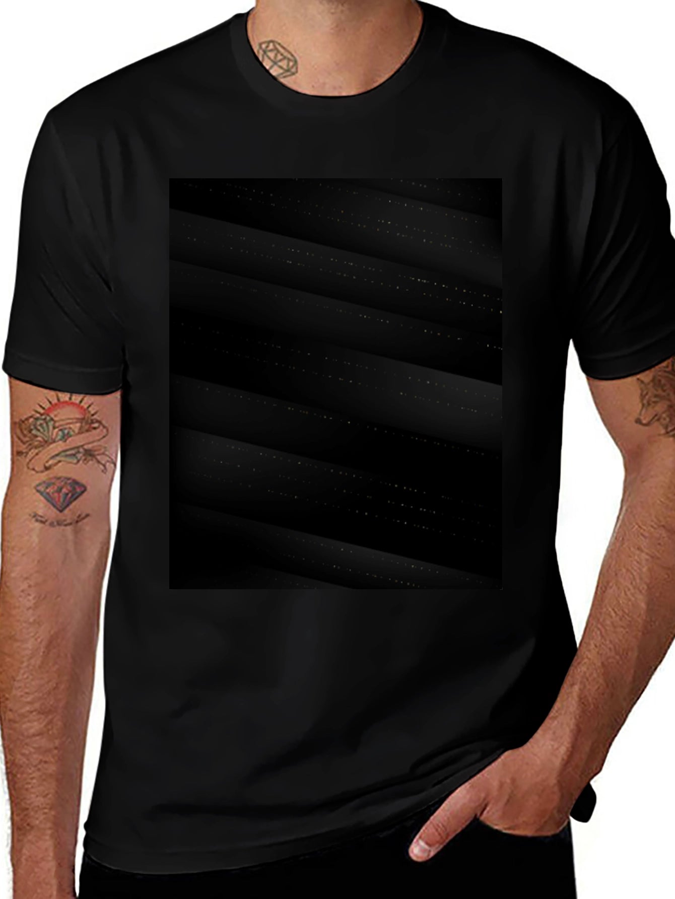 Modern Black Geometric Pattern Tee